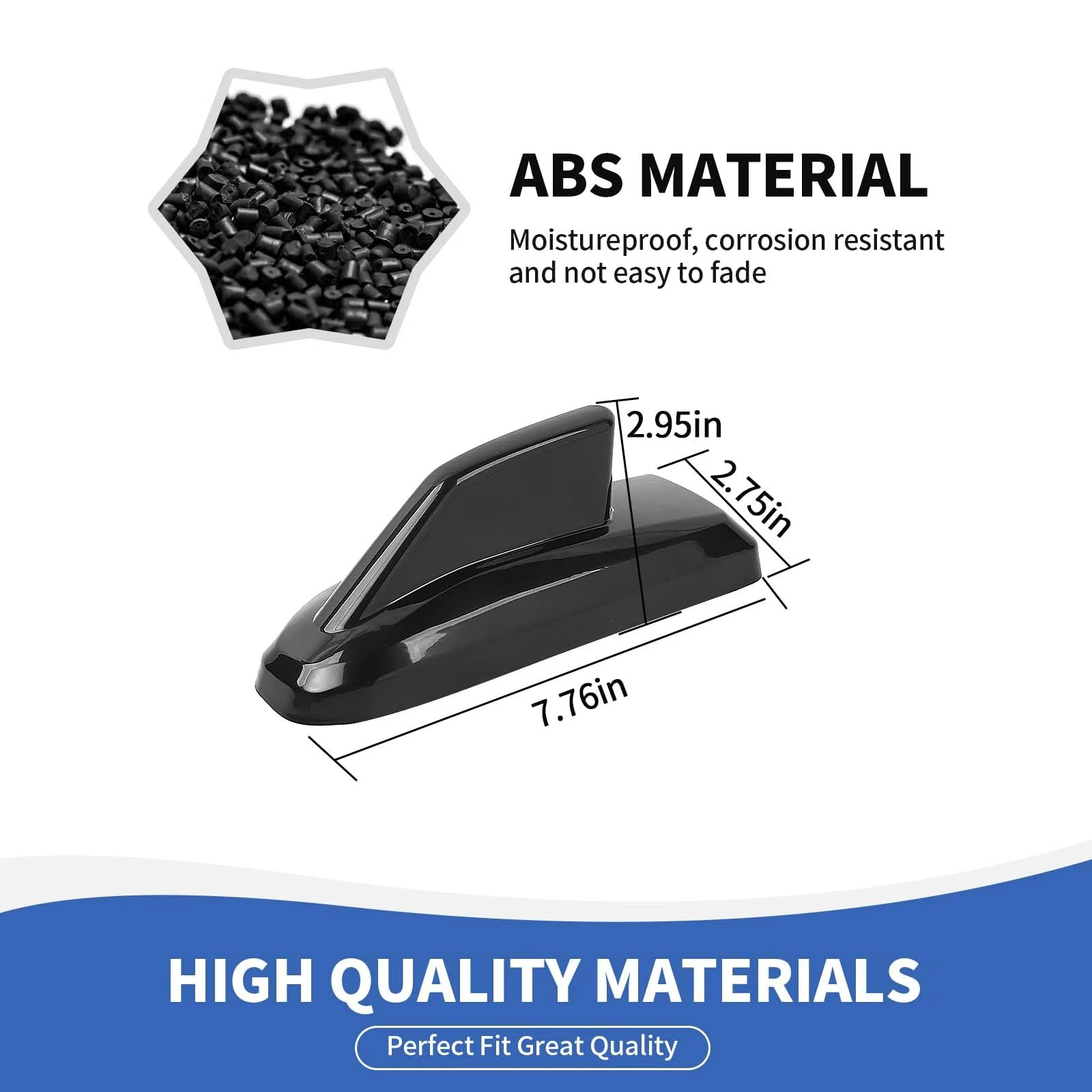 RAZPOY Shark Fin Antenna Base Cover Trim Compatible with Chevy Silverado & Suburban & Tahoe & GMC-Yukon & GMC-Sierra & Cadillac Escalade 2019-2024, Black - Image 2