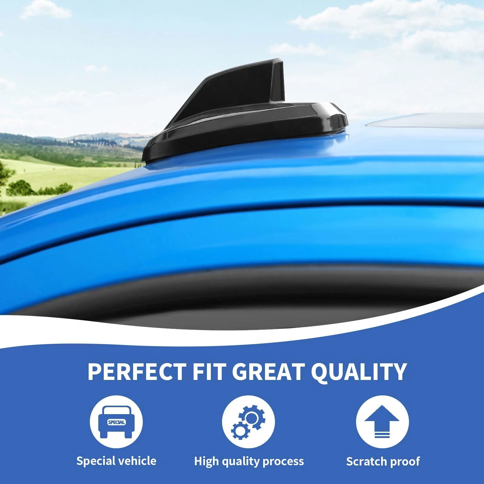 RAZPOY Shark Fin Antenna Base Cover Trim Compatible with Chevy Silverado & Suburban & Tahoe & GMC-Yukon & GMC-Sierra & Cadillac Escalade 2019-2024, Black - Image 4