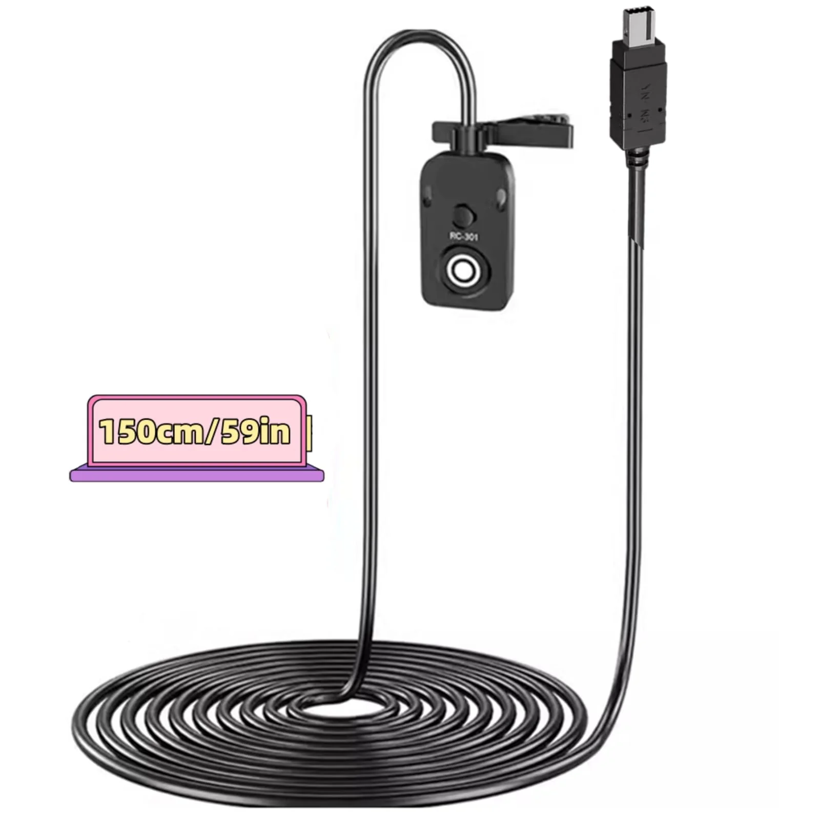 RC-301 Camera Release Cable for Nkon Remote Shutter Control Compatible with DF, Z5, Z6, Z7, D750, D7200, D7100, D7000, D7500, D5000 D600, D610, D5100, D5200, D5300, and D5600 Models - Image 2