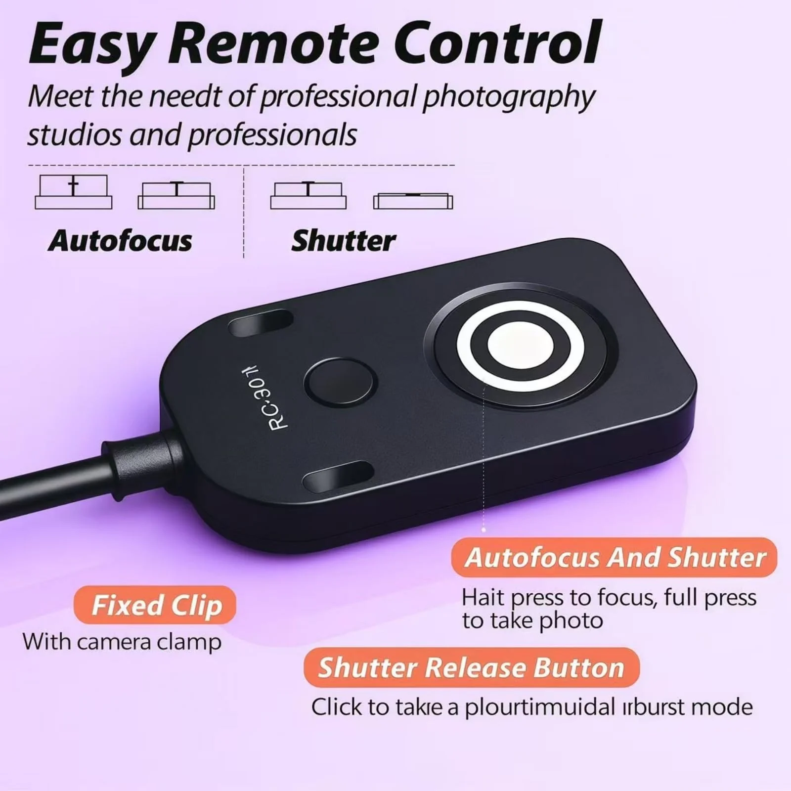 RC-301 Camera Release Cable for Nkon Remote Shutter Control Compatible with DF, Z5, Z6, Z7, D750, D7200, D7100, D7000, D7500, D5000 D600, D610, D5100, D5200, D5300, and D5600 Models - Image 7