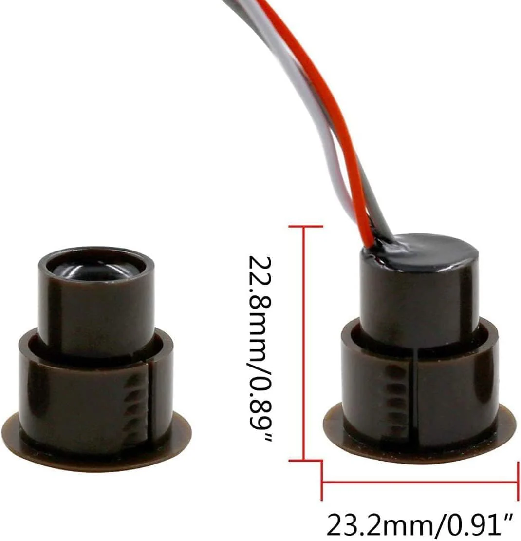 RC-36 NC/NO Magnetic Reed Switch Recessed Wired Door Window Alarm, Magneti Door Switch, Contact Sensor, for Home Security and Burglar Alarm Systems, Sets of 10, (Brown) RC-36 NC/NO Brown - Image 2
