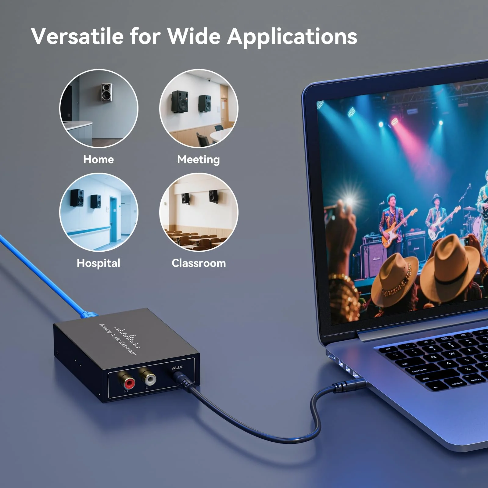 RCA /3.5MM Stereo Analog Audio Extender Over Ethernet LAN Single Cat5e/6 Cable, up to 1640FT/500M No External Power Required for Home Theater Church AMP Long Distance Audio Transmission - Image 6