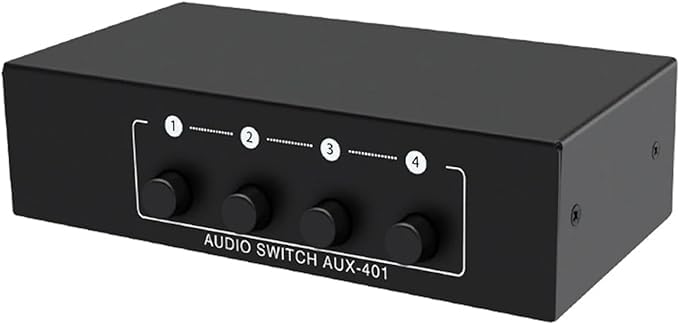 RCA AUX Audio Switcher 4 in 1 out, BolAAzuL Stereo Audio Selector 4X1 Passive 3.5mm Aux L/R RCA Audio Switch Box Analog Audio Selector - Image 3
