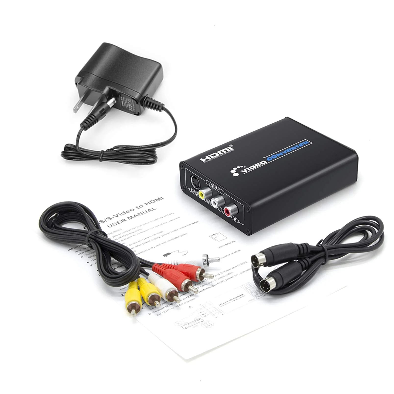 RCA Svideo to HDMI Converter with AV + S-Video Cables, RCA Composite CVBS AV or Svideo + R/L Audio Input to HDTV Output Upscale Converter - Image 7