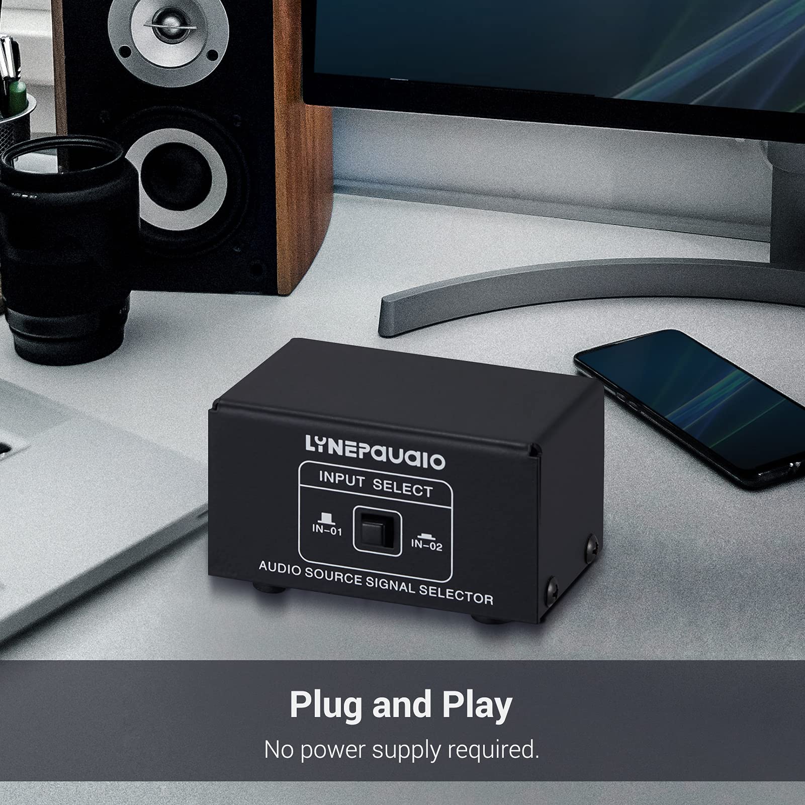 RCA Switch Audio Switcher RCA 2 in 1 Out / 1 in 2 Out A/B Switch Stereo Audio Splitter Box with No Distortion RCA Jack for Switching Between Computer Speakers and Headphones,LYNEPAUAIO - Image 5