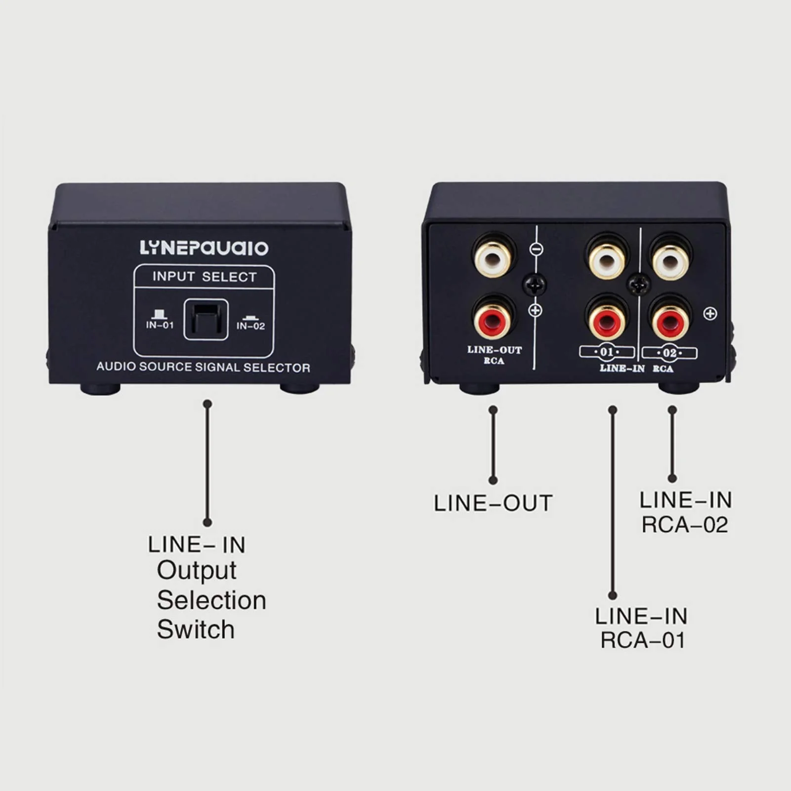 RCA Switch Audio Switcher RCA 2 in 1 Out / 1 in 2 Out A/B Switch Stereo Audio Splitter Box with No Distortion RCA Jack for Switching Between Computer Speakers and Headphones,LYNEPAUAIO - Image 6