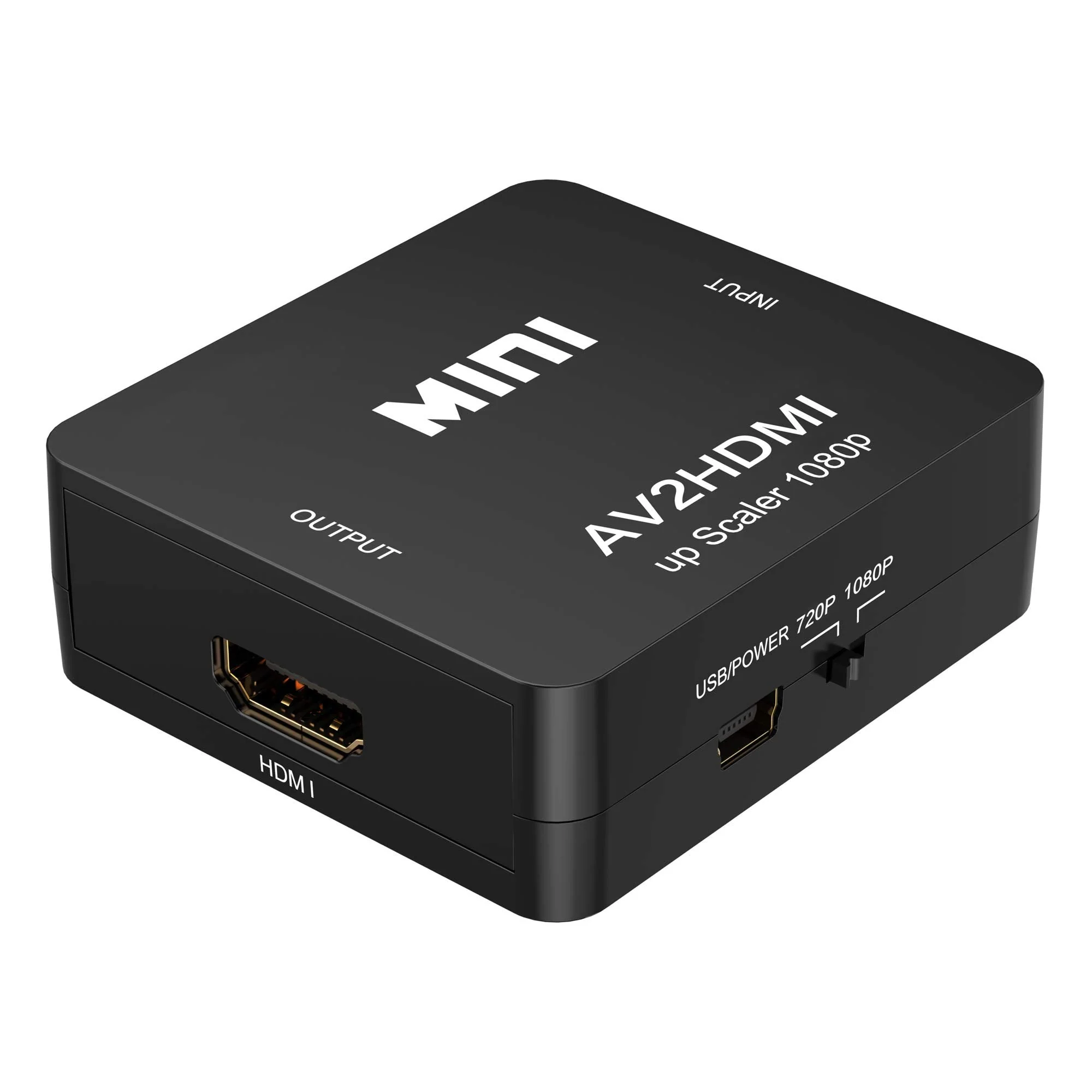 RCA to HDMI,AV to HDMI Converter,ABLEWE 1080P Mini RCA Composite CVBS Video Audio Converter Adapter Supporting PAL/NTSC for TV/PC/ PS3/ STB/Xbox VHS/VCR/Blue-Ray DVD Players Black - Image 3