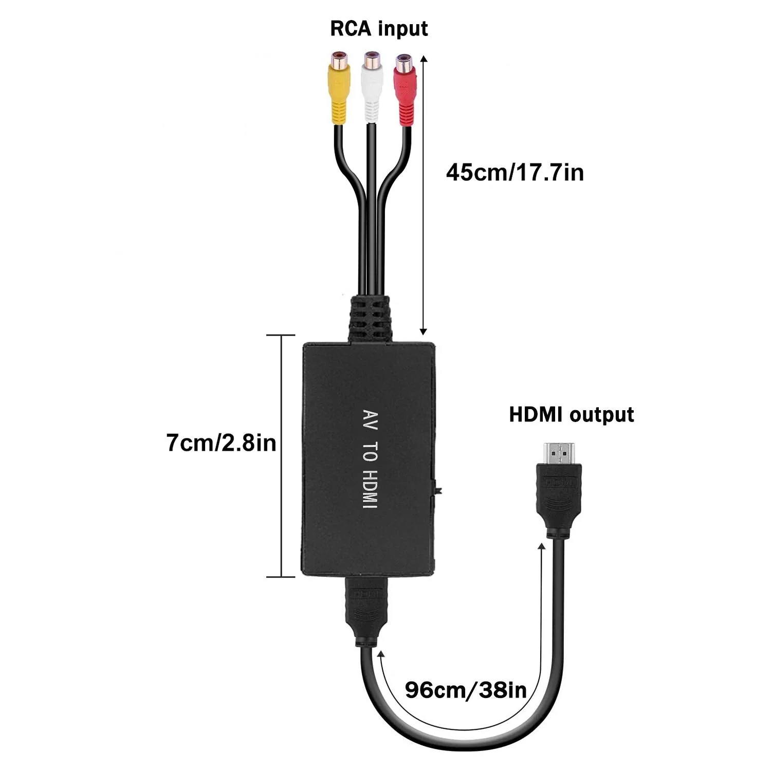 RCA to HDMI Converter, Composite to HDMI Adapter Support 1080P PAL/NTSC Compatible with PS one, PS2, PS3, STB, Xbox, VHS, VCR, Blue-Ray DVD Players - Image 6
