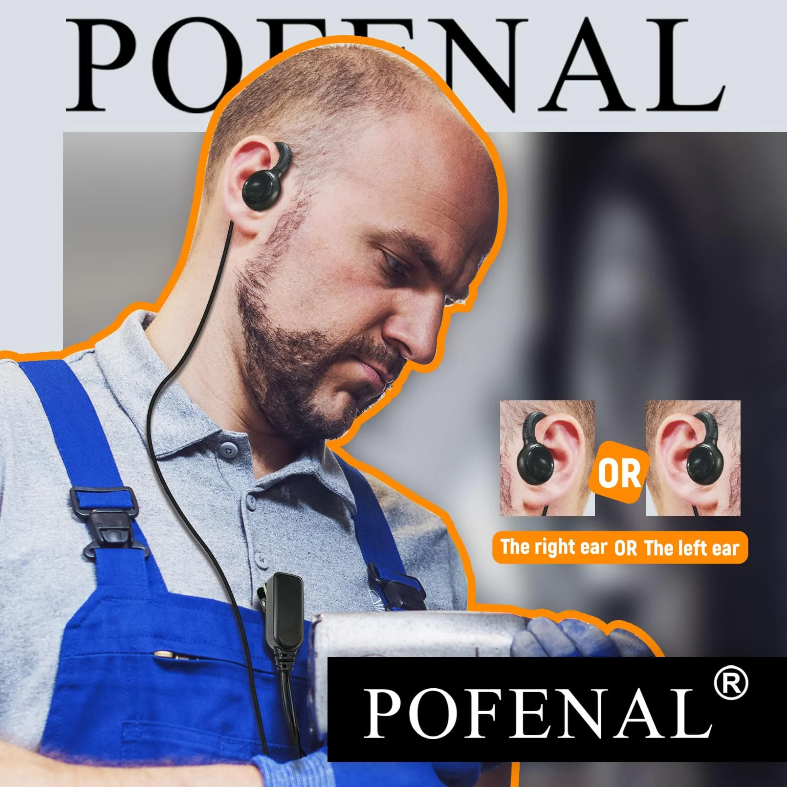 RDM2070D CLS1110 CLS1410 Single-Wire Walkie Talkie Earpiece Compatible for Motorola CP200 GP2000 XU1100 PRO1150 MU12 Radio with PTT Mic Headset C-Shaped 2 Pack C-shape 2 PCS - Image 2