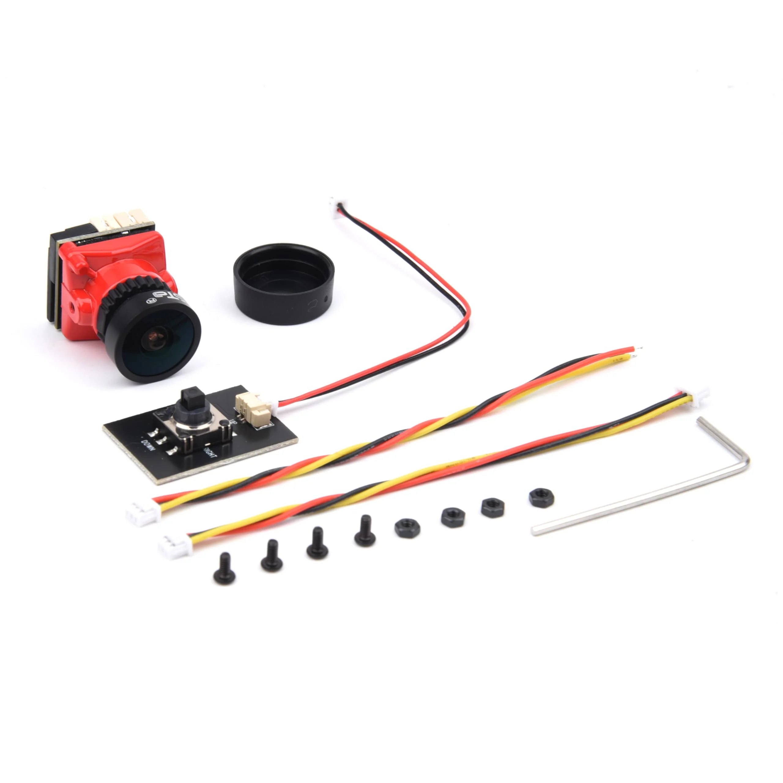 Readytosky 2000TVL FPV Mini Camera 1/1.8 ''inch Starlight 2.1mm Lens 4:3 & 16:9 NTSC & PAL Switchable FPV RC Camera for RC FPV Racing Drone FPV Mista Ratel Camera(Red) Red - Image 4