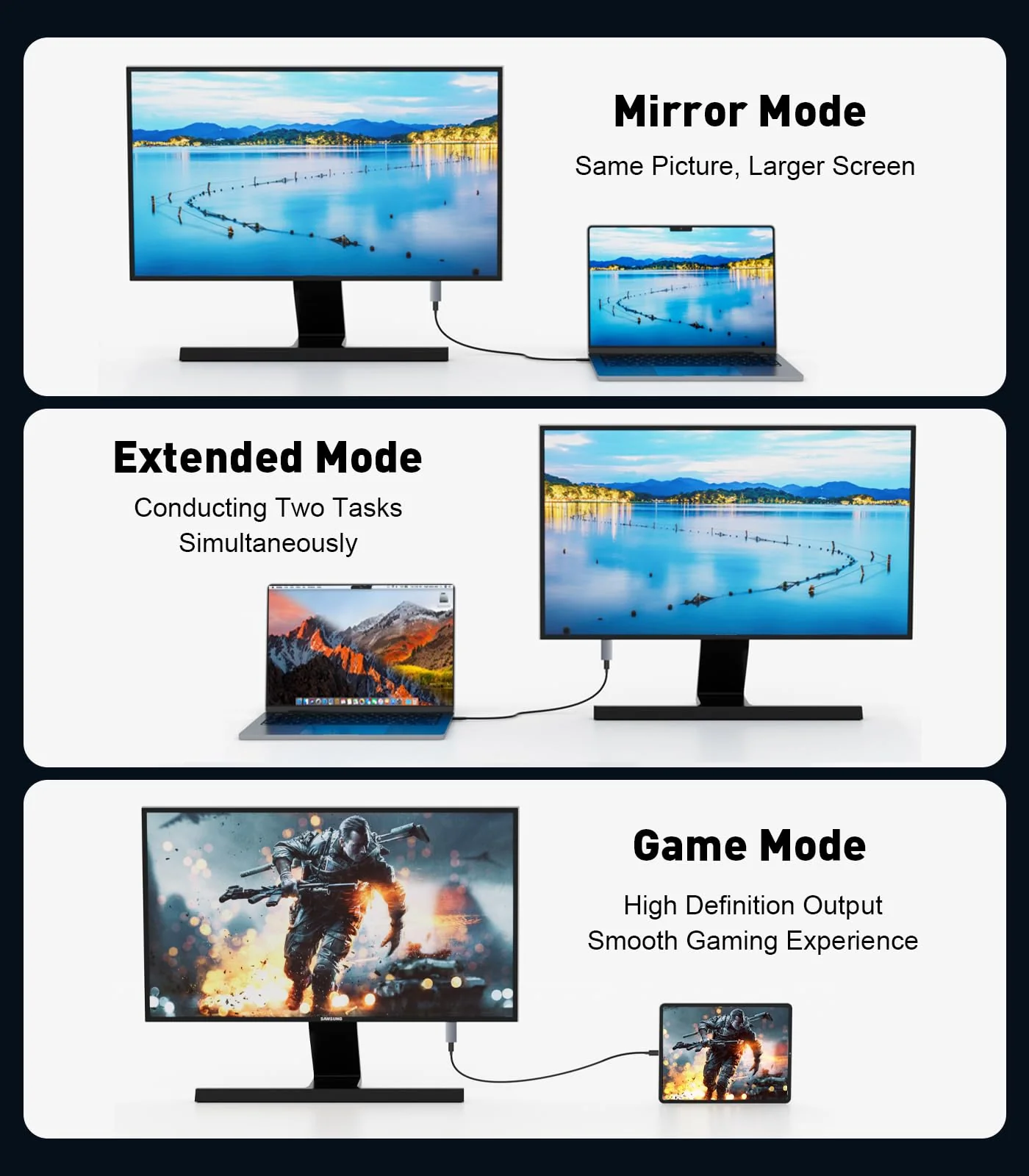 Reborn USB C Female to HDMI Male Adapter | 4K Uni-Directional USB Type C Source to HDMI 2.0 Display Converter Thunderbolt 3/4 to HDMI for MacBook Pro/Air, Galaxy S8 to S23, Surface - 1 Pack - Image 7