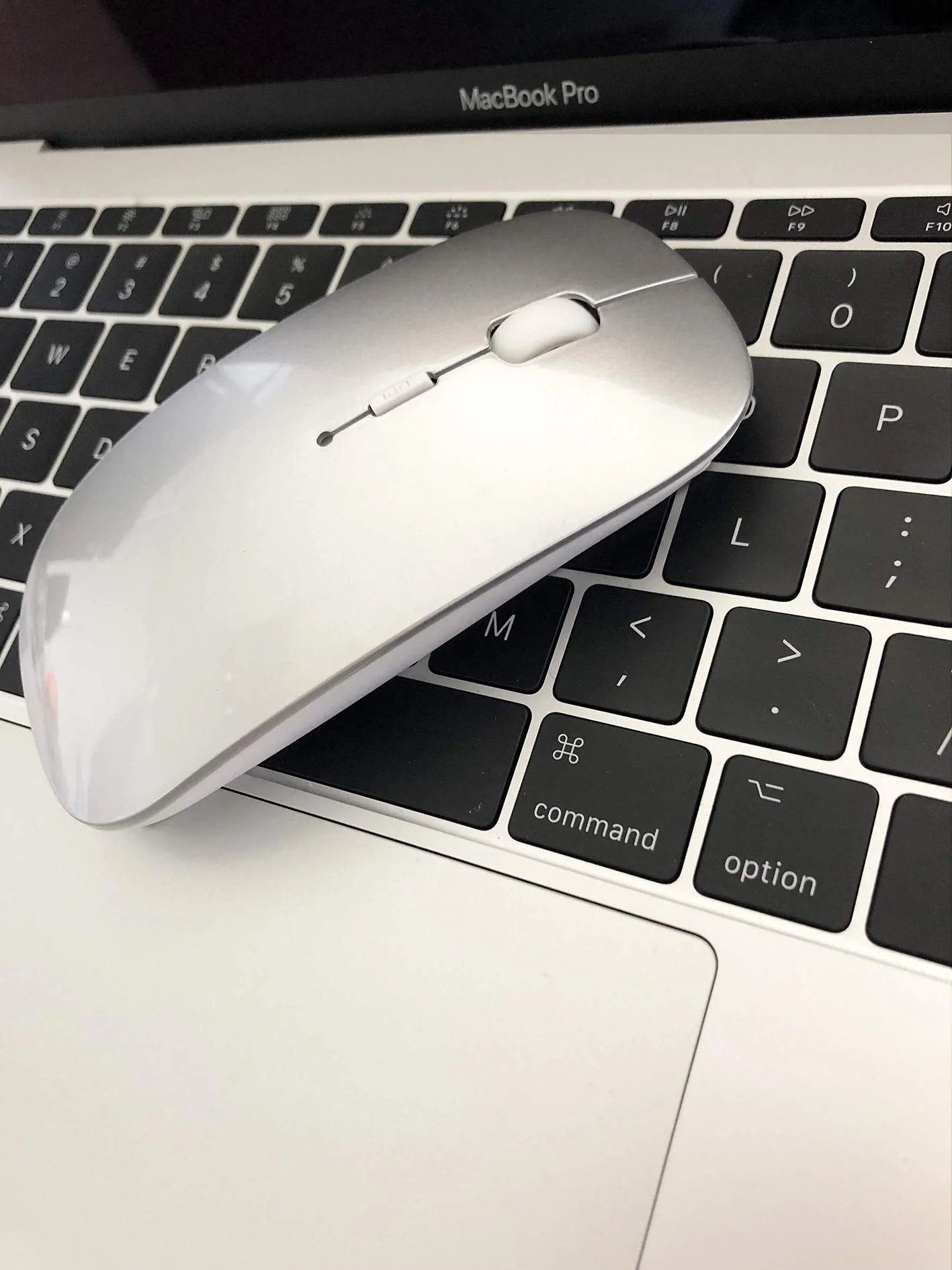 Rechargeable Bluetooth Mouse for Laptop iPad Pro iPad Air MacBook Pro MacBook Air Wireless Mouse for Laptop Mac MacBook Chromebook Win8/10 silver - Image 2