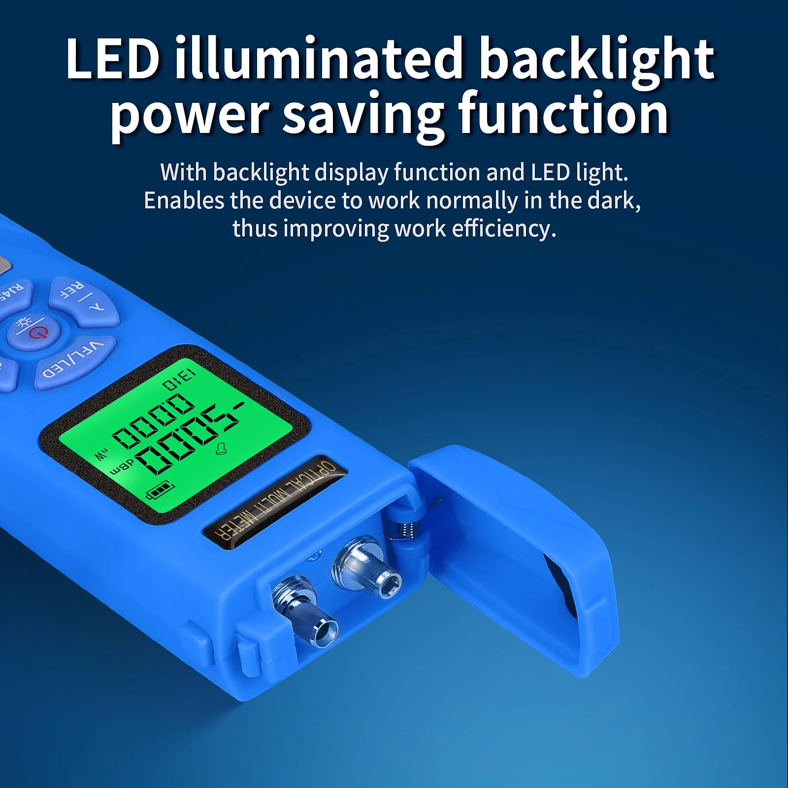 Rechargeable Fiber Light Power Meter L-C50 (-50~+26dBm) Mini Fiber Optic Tester SC/FC/ST/LC Interface, Built-in Visual Fault Locator and RJ45tester with 1 FC-LC Adapter blue L-C50 15 - Image 6