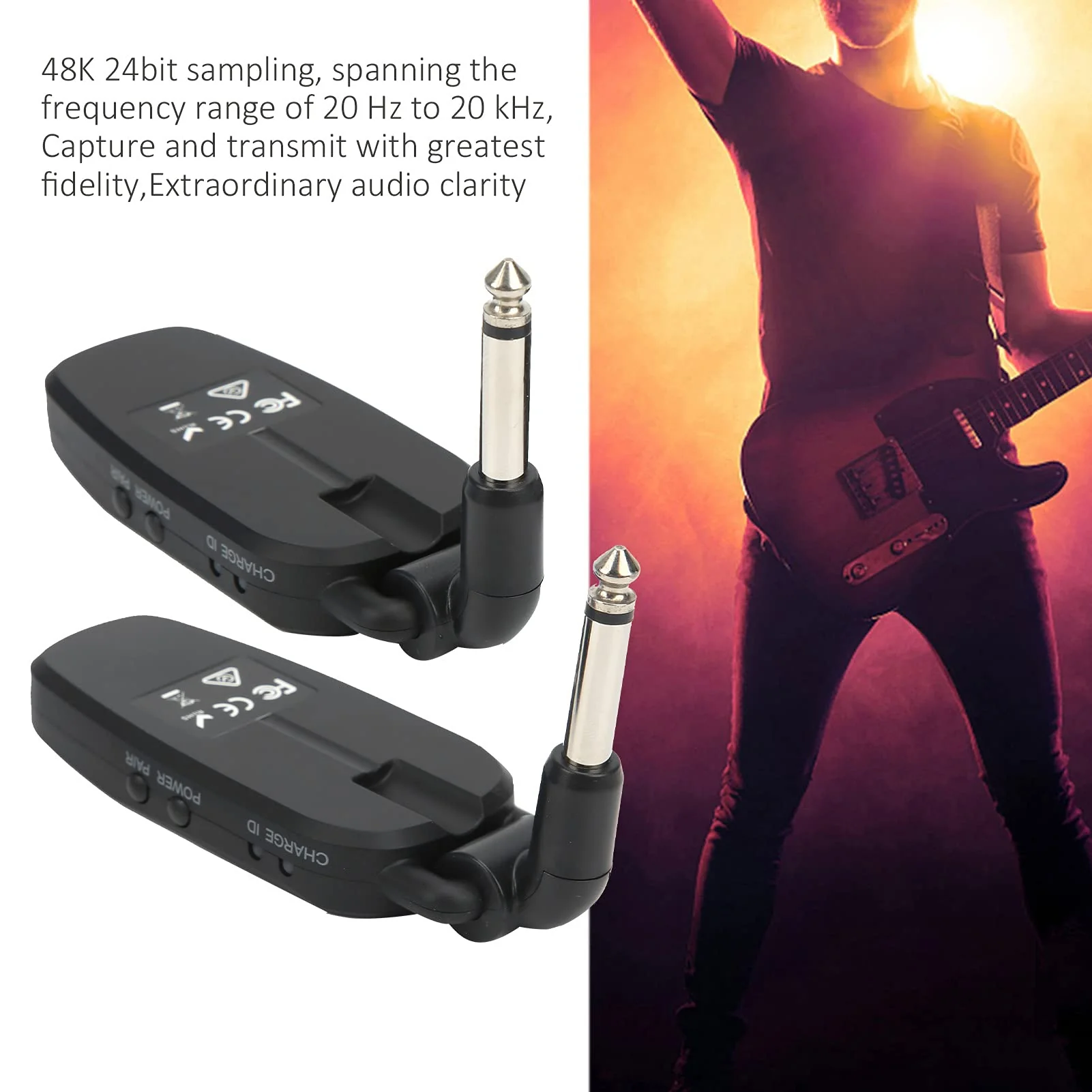 Rechargeable Guitar Transmitter Receiver Audio System 48kHz 24-bit 20Hz-20kHz Electronic Bass Pickup Amplifier Accessories - Image 6