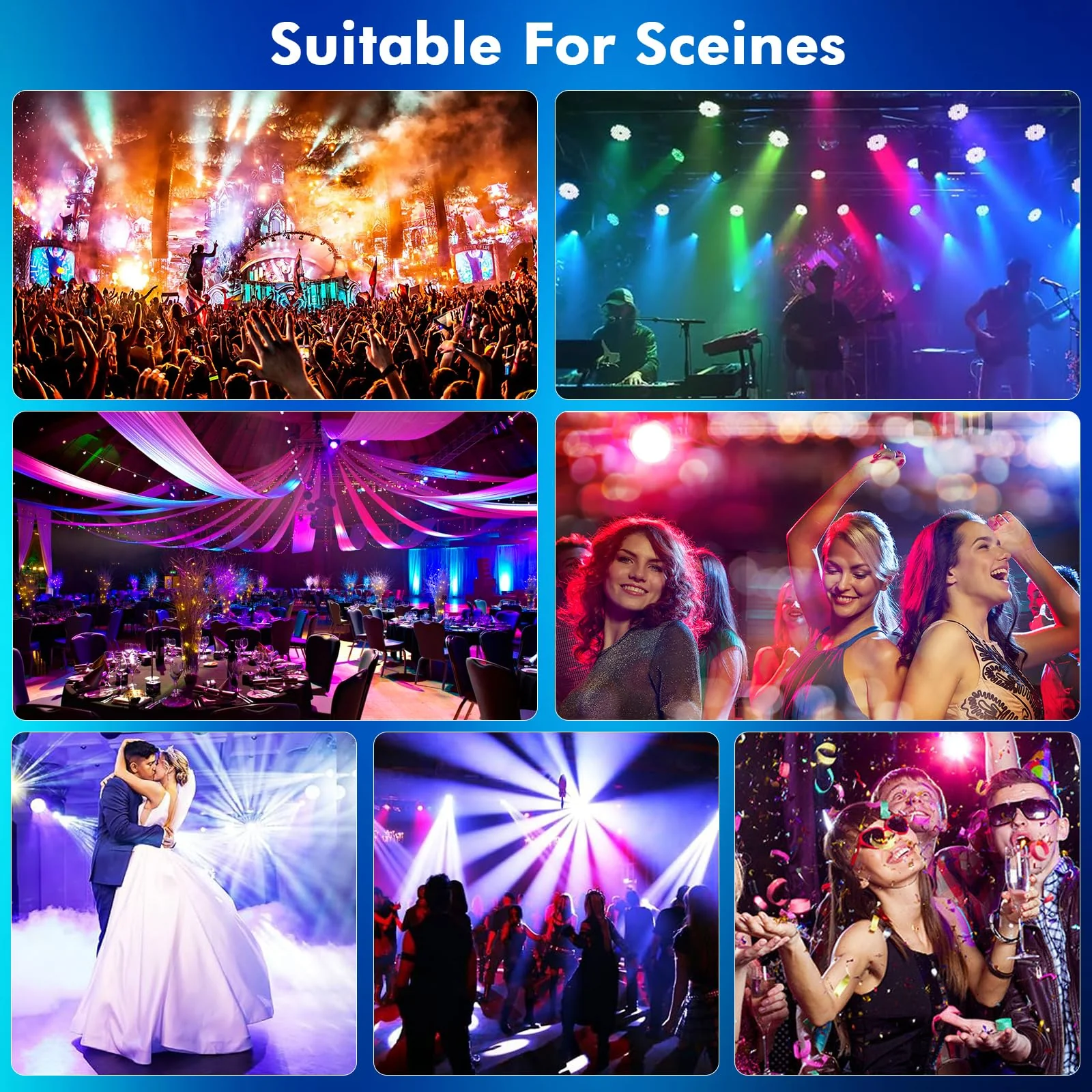 Rechargeable LED Par Can Lights, RGB Battery Powered Stage Uplights with Sound Activated Remote & DMX Control for Festival Event Wedding Bar Church 1 - Image 7
