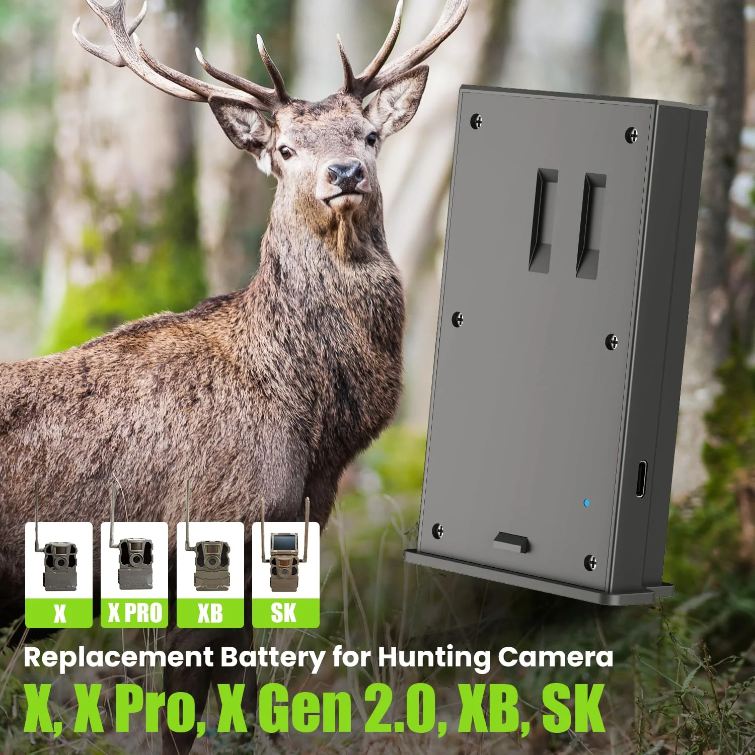 Rechargeable Lipo Lithium Battery Pack Trail Camera Battery Compatible with Reveal Hunting Camera X, X Pro, Pro 3.0, X Gen 2.0 3.0, XB, SK (Pack of 2, 6000mAh) Pack of 2 - Image 5