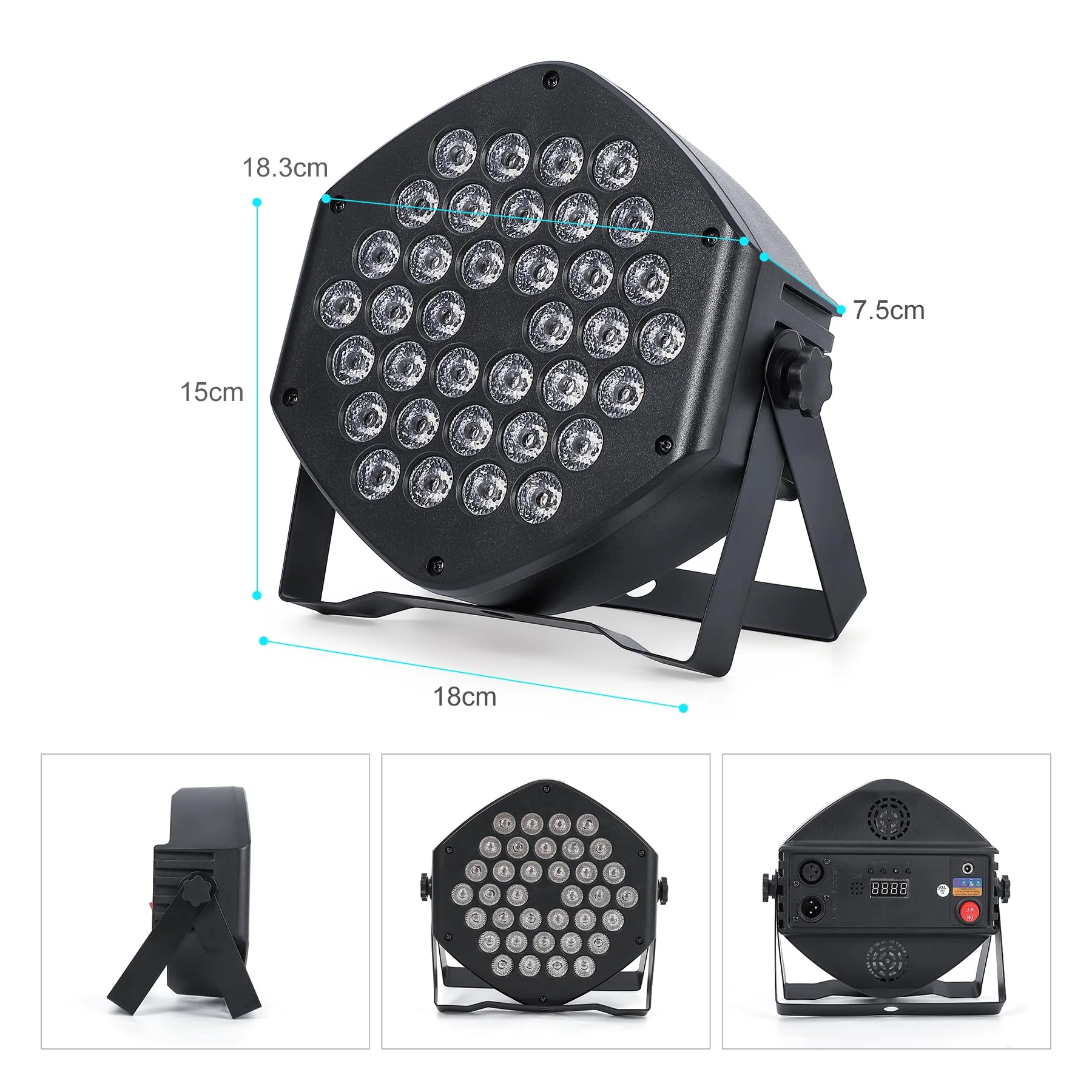 Rechargeable Par Can Lights 1 Pack Wireless Led Uplights Battery Powered Uplighting RGB 36W Stage Lighting for Events Dj Wedding Party Litake - Image 6