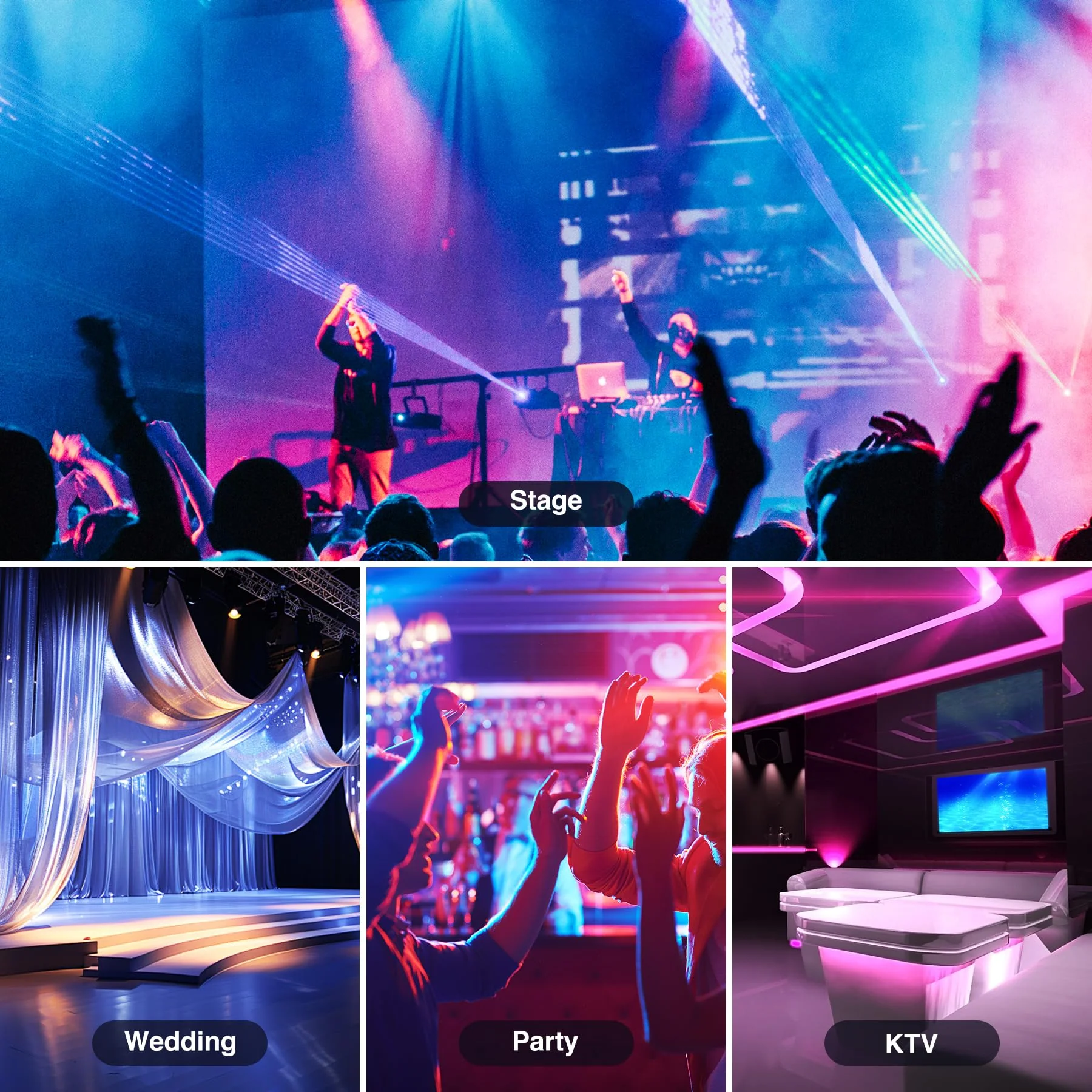 Rechargeable Par Can Lights 1 Pack Wireless Led Uplights Battery Powered Uplighting RGB 36W Stage Lighting for Events Dj Wedding Party Litake - Image 7