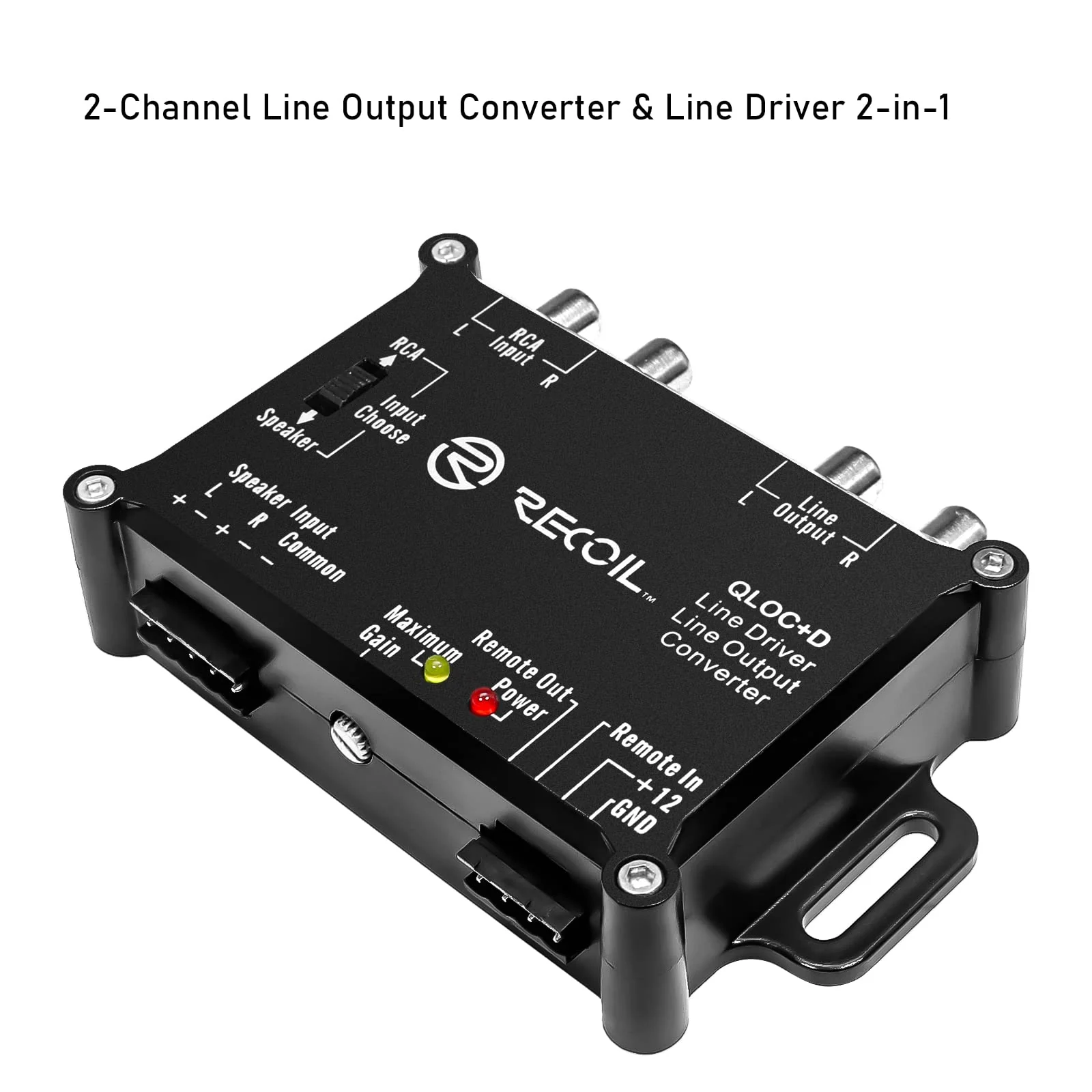 Recoil LOCD Active 2-Channel Line Output Converter Driver 2-in-1, 10V Line Output Signal with Auto Sense Remote Turn-on - Image 4