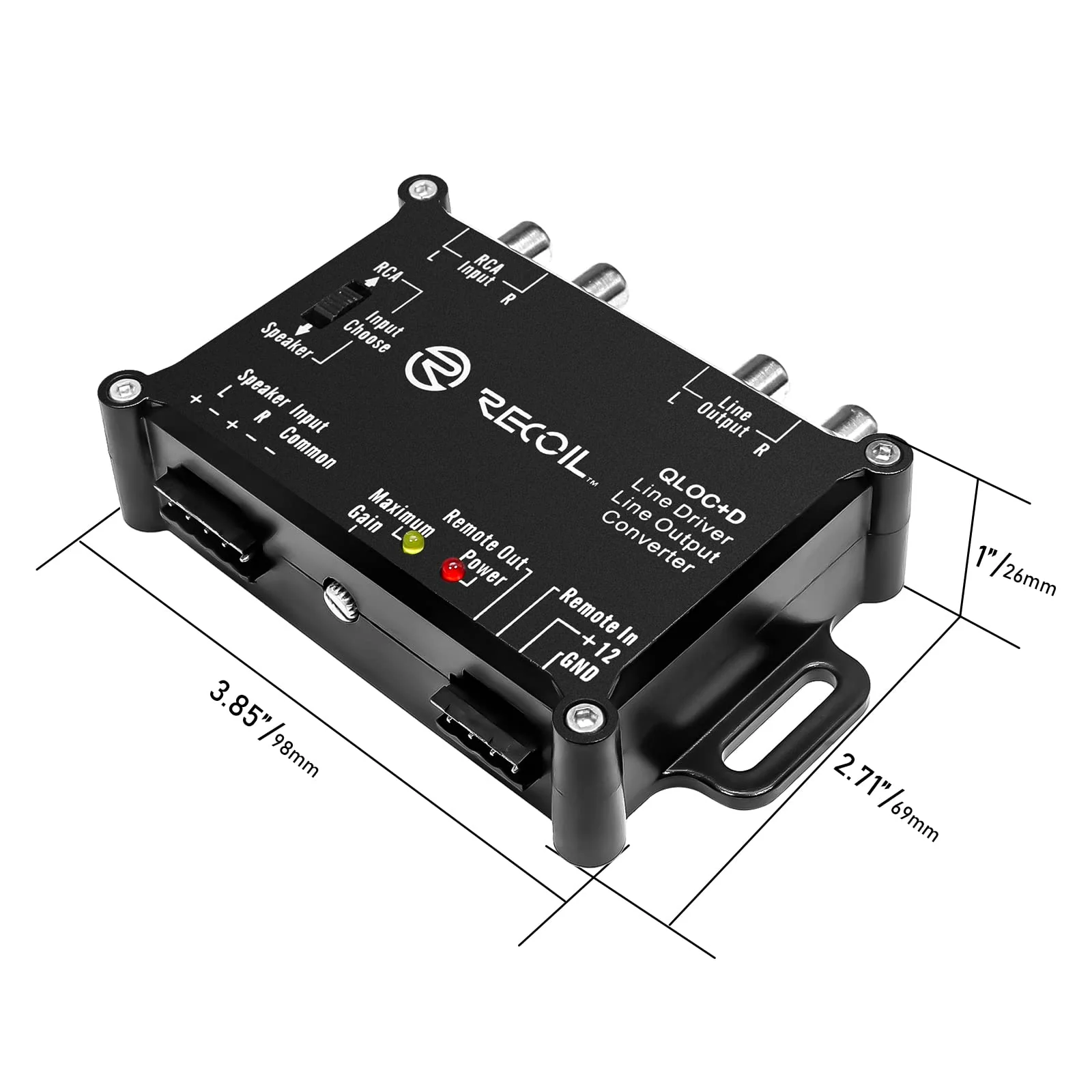 Recoil LOCD Active 2-Channel Line Output Converter Driver 2-in-1, 10V Line Output Signal with Auto Sense Remote Turn-on - Image 7