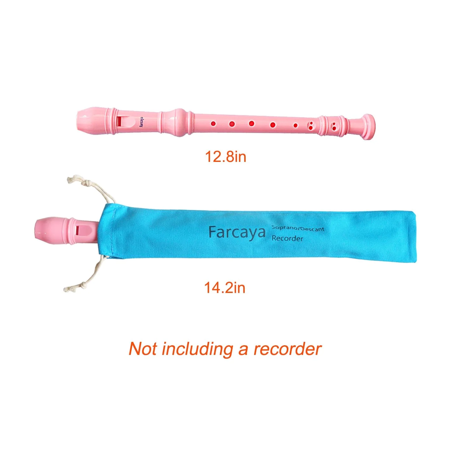 Recorder Case Bag Only for Kids Students Soprano Descant Recorder Instrument Flute Storage Pouch Cotton Velvet 3Pack (White+Blue+Black) White+Blue+Black - Image 5