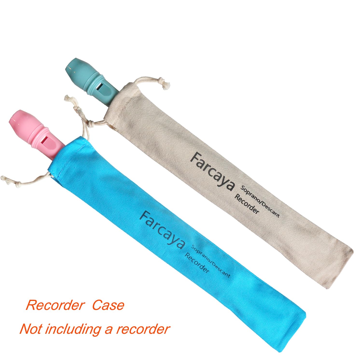 Recorder Case Bag Only for Kids Students Soprano Descant Recorder Instrument Flute Storage Pouch Cotton Velvet 3Pack (White+Blue+Black) White+Blue+Black - Image 6