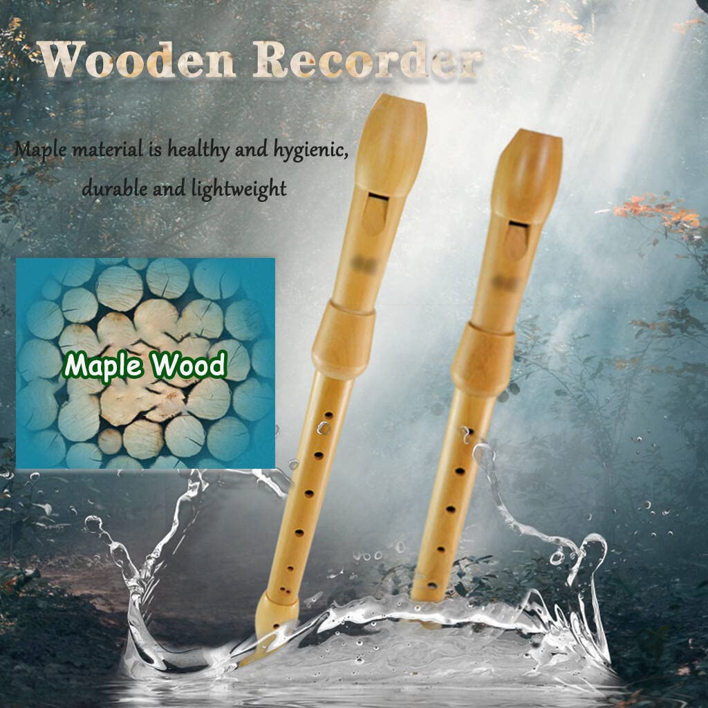 Recorders Instrument, German Recorders 8 Holes for Beginners, Baroque Recorders 3 Piece for Professional, Maple Wood F Key Alto Flute Instrument, with Cleaning Stick,Storage Bag Barque Style - Image 4