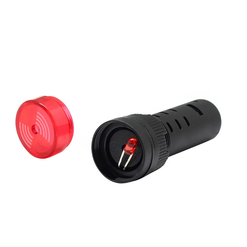Red Indicator Light with Buzzer DC 24V 22mm Panel Mount Indicator Light for Panel Mount - Image 2