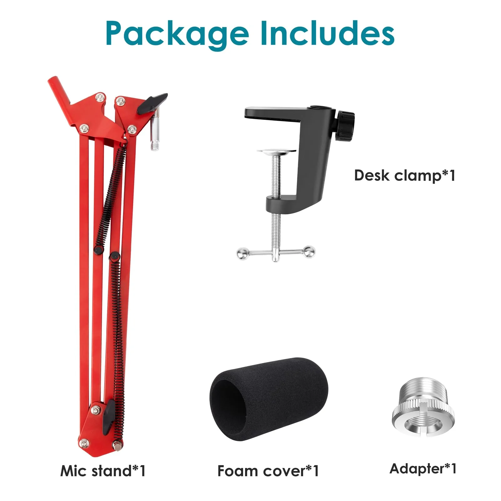 Red Mic Arm Compatible with HyperX QuadCast S - Premium QuadCast S Microphone Boom Arm for Gaming, Streaming by YOUSHARES Red - Image 6
