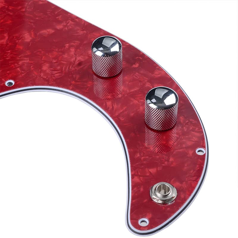 Red Pearl Pre-wired Bass Pick Guard Loaded P Bass Pickguard for Precision P Bass Red Pearl - Image 2