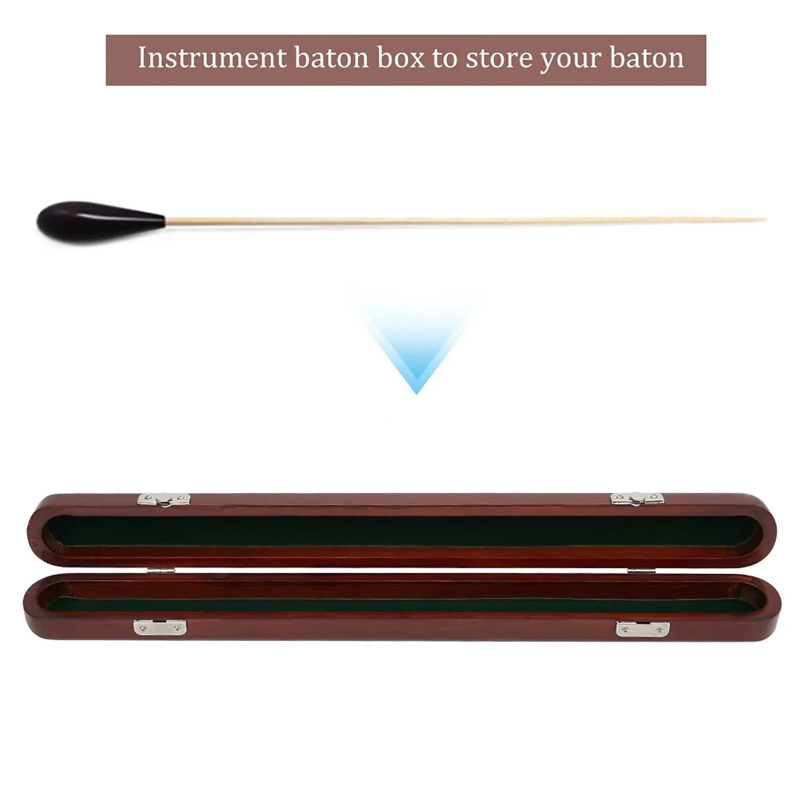 Red Sandalwood Baton Box, Red Wood Conductor Baton Case Durability Resistant to Corrosion Red Wood Baton Box Case, for Storage Musical Accessory Baton - Image 2