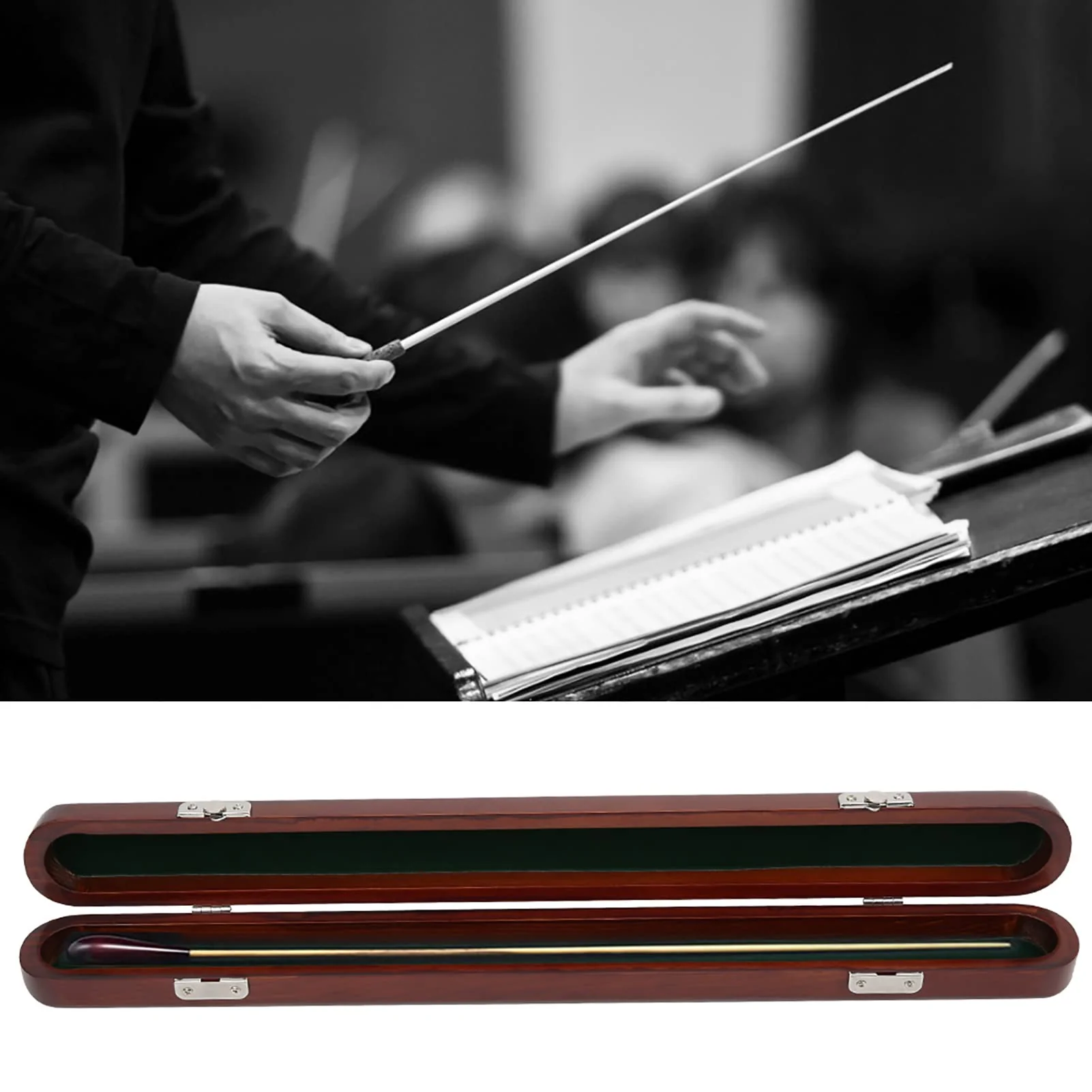 Red Sandalwood Baton Box, Red Wood Conductor Baton Case Durability Resistant to Corrosion Red Wood Baton Box Case, for Storage Musical Accessory Baton - Image 4