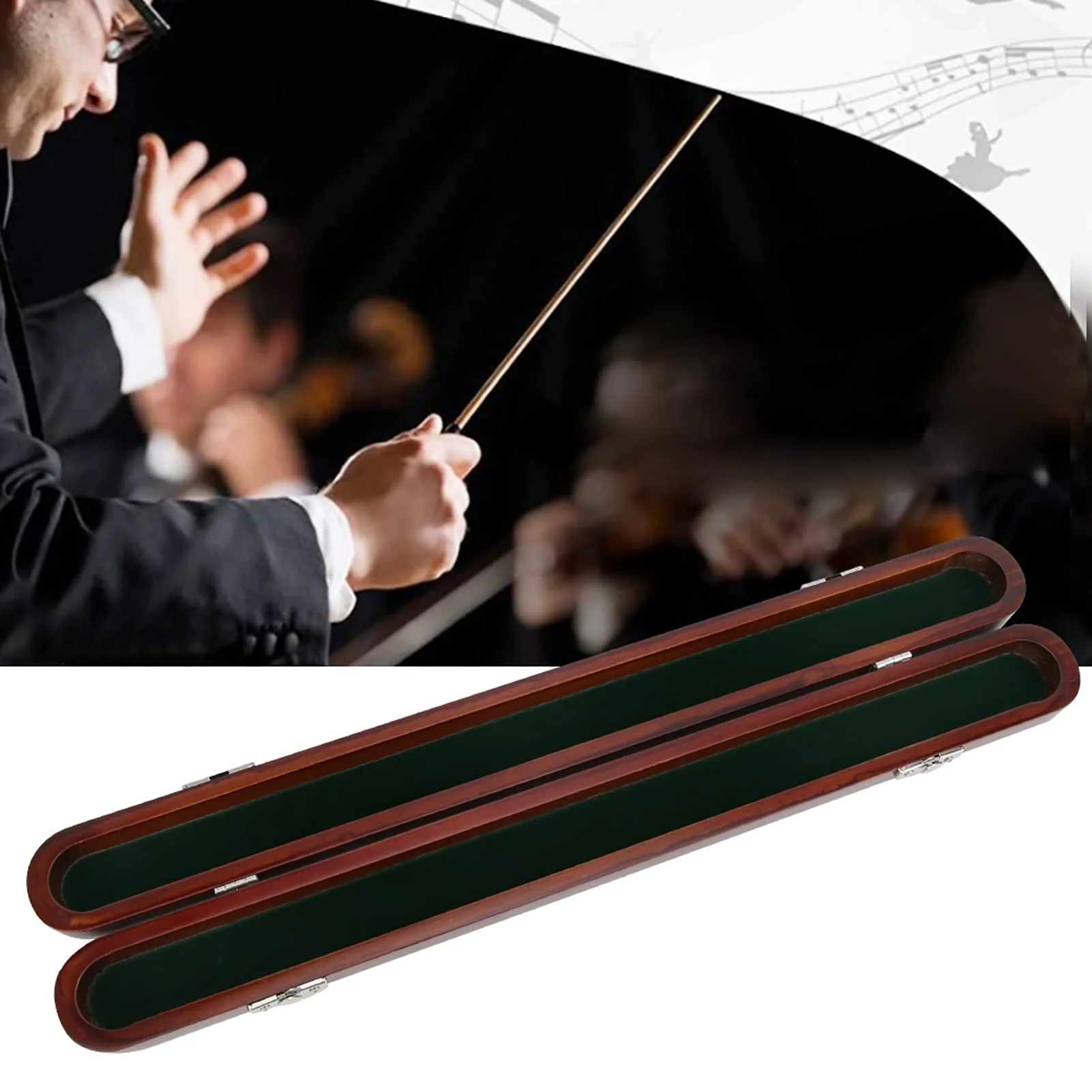Red Sandalwood Baton Box, Red Wood Conductor Baton Case Durability Resistant to Corrosion Red Wood Baton Box Case, for Storage Musical Accessory Baton - Image 5