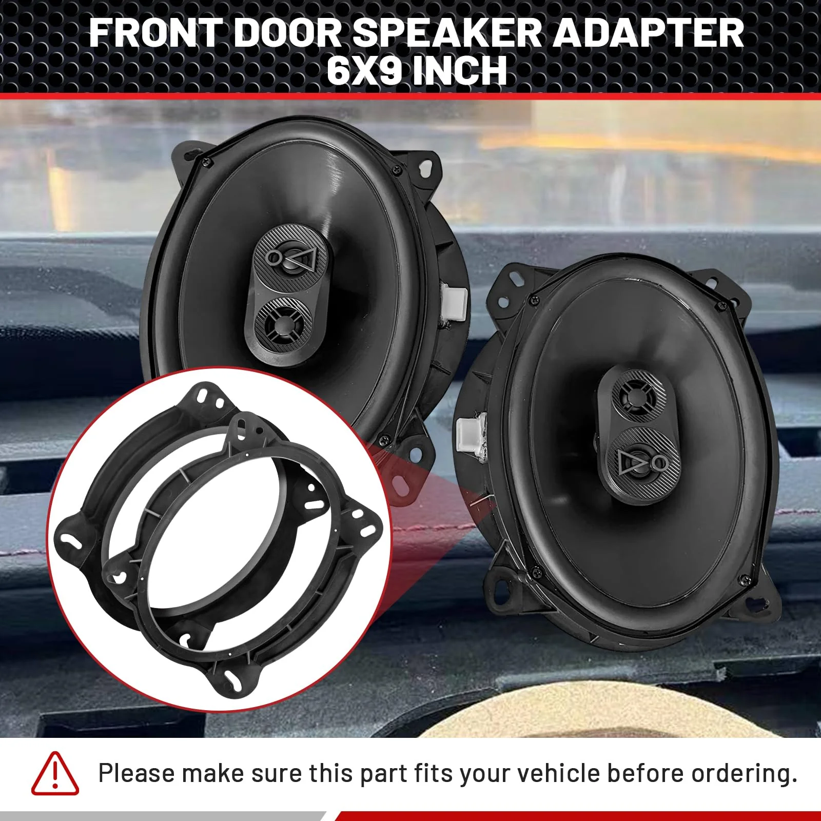 RED WOLF 6" x 9" Front Door Speaker Mount Adapter for 2004 Up Toyota 4Runner Avalon Highlander Tacoma Prius Sequoia Tundra Install 6 x 9” Aftermarket Audio Speaker Spacer Ring Bracket 2 PCS - Image 4