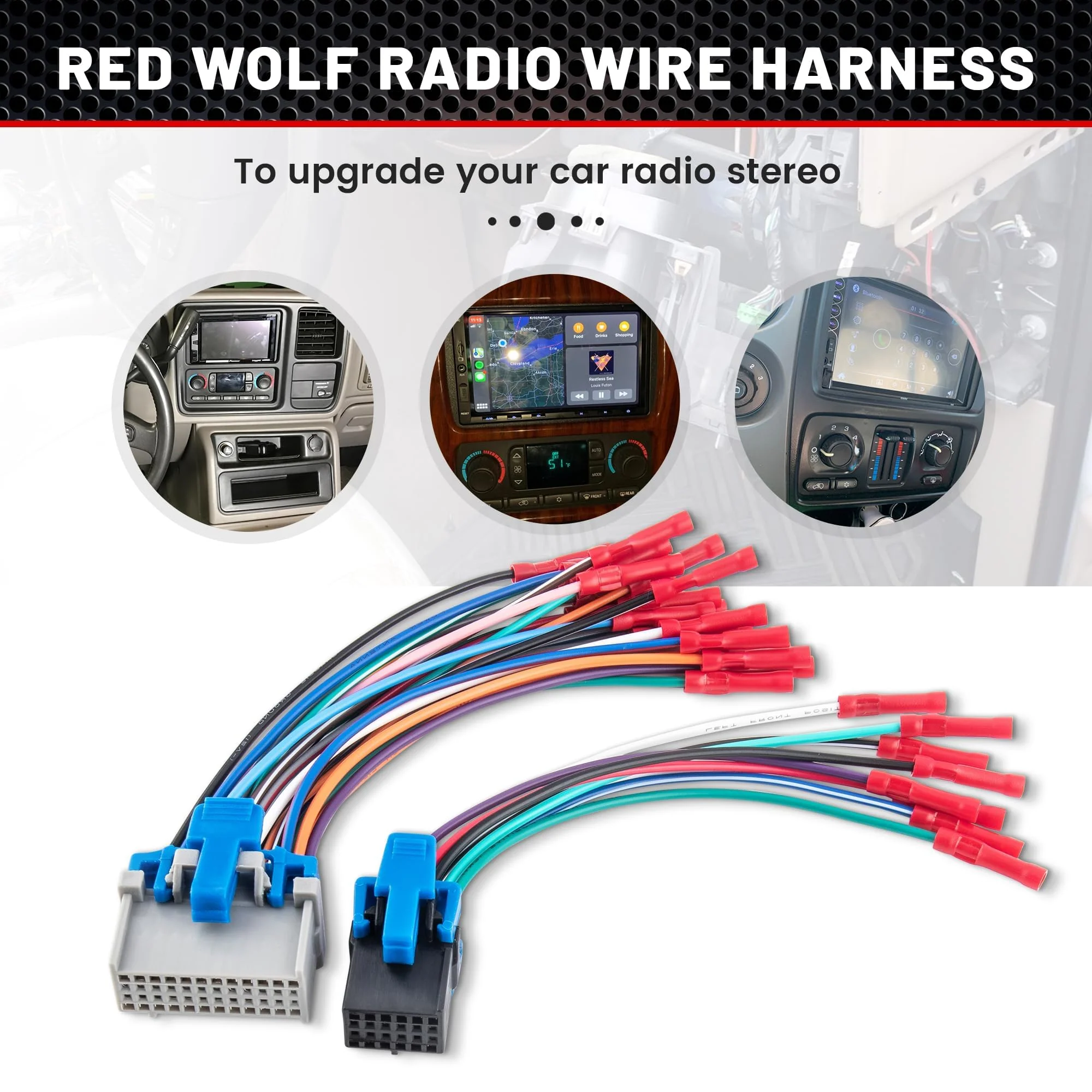 RED WOLF Car OE Radio Reverse Wiring Harness Fit for 2002-2007 GM GMC Sierra Chevy Silverado Buick Cadillac Pontiac Replace Factory Stereo Wire w/Connector Butt - Image 6