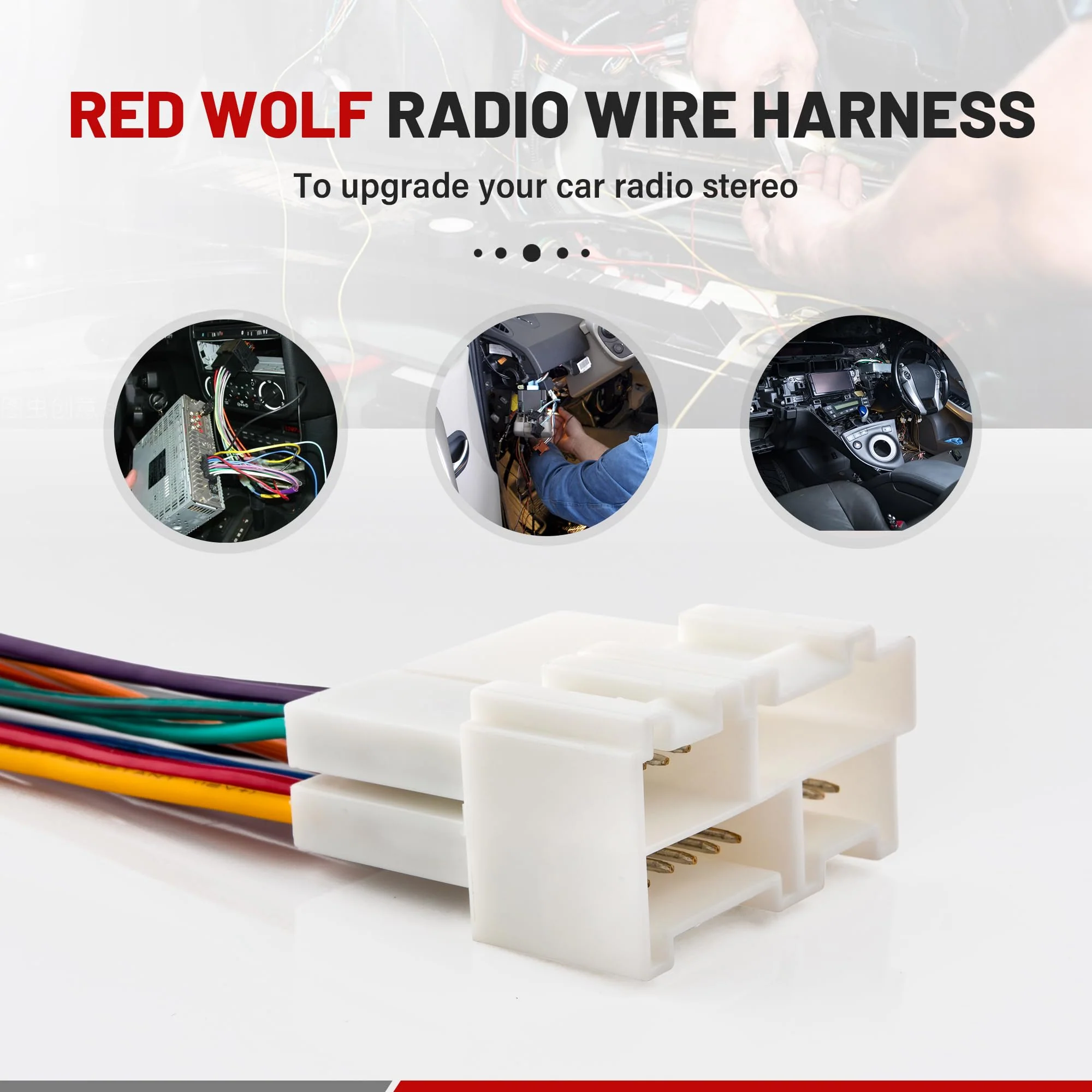 RED WOLF Car Radio Harness W/Wire Connector Butt for 1999-2002 GMC Chevy Chevrolet Sierra Suburban Install Aftermarket Stereo Head Unit CD Player Wire Cable Adapter Plug - Image 4