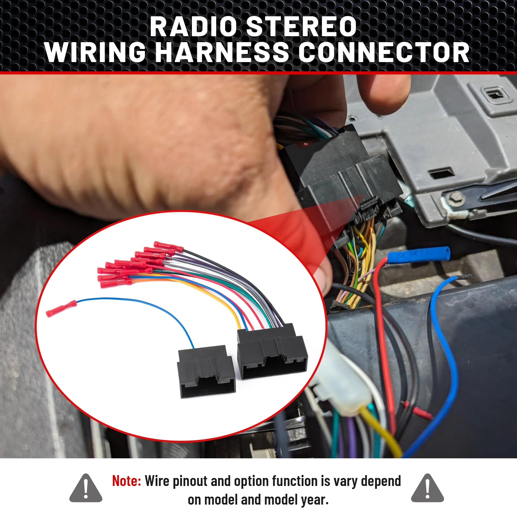 RED WOLF Car Radio Wiring Harness Compatible with Ford Transit 2014-2019, 2013-2018 Ford Fiesta, 2013-2017 Ford Focus Install Aftermarket Stereo Cable Adapter w/Connector Butt for AMP System - Image 4