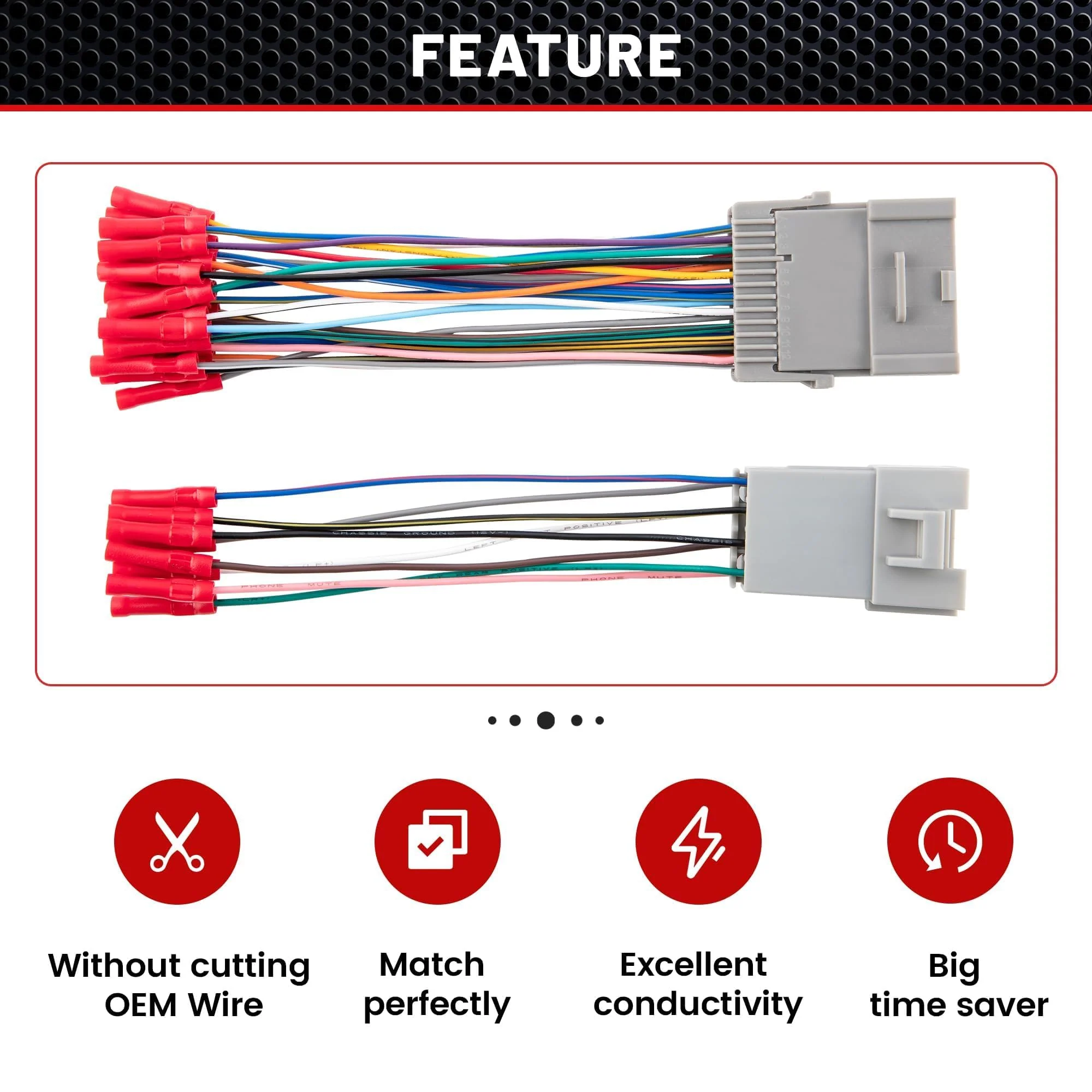 RED WOLF Factory Amplifier Bypass Wiring Harness for 1998-2009 GMC Yukon Chevy Tahoe Suburban Cadillac Escalade w/Wire Connector Butt for Bose AMP Wire Connector Adapter Cable Adaptor Plug - Image 3