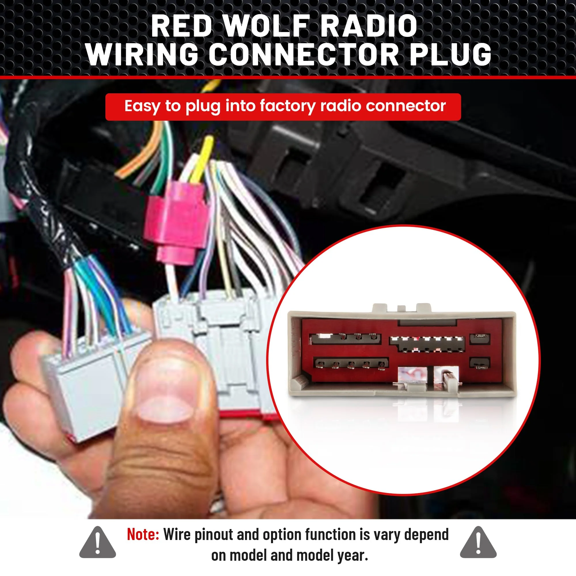 RED WOLF Radio Harness Compatible with Ford 2003-Up F150 Focus Explorer Lincoln MKX for 2006-2008 Hyundai Sonata Install Aftermarket Stereo Power Speaker Wiring Harness w/Connector Butt - Image 4
