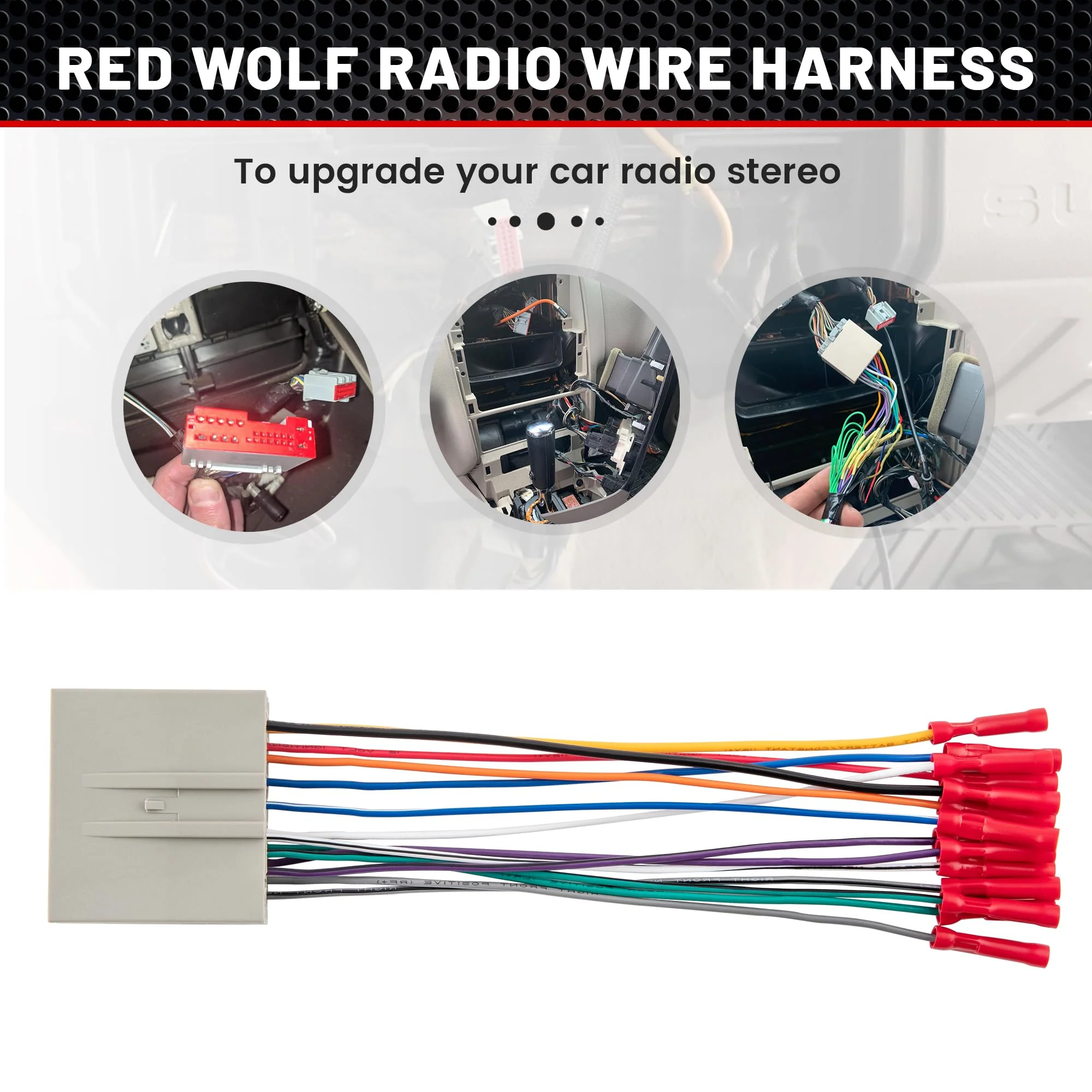 RED WOLF Radio Harness Compatible with Ford 2003-Up F150 Focus Explorer Lincoln MKX for 2006-2008 Hyundai Sonata Install Aftermarket Stereo Power Speaker Wiring Harness w/Connector Butt - Image 6