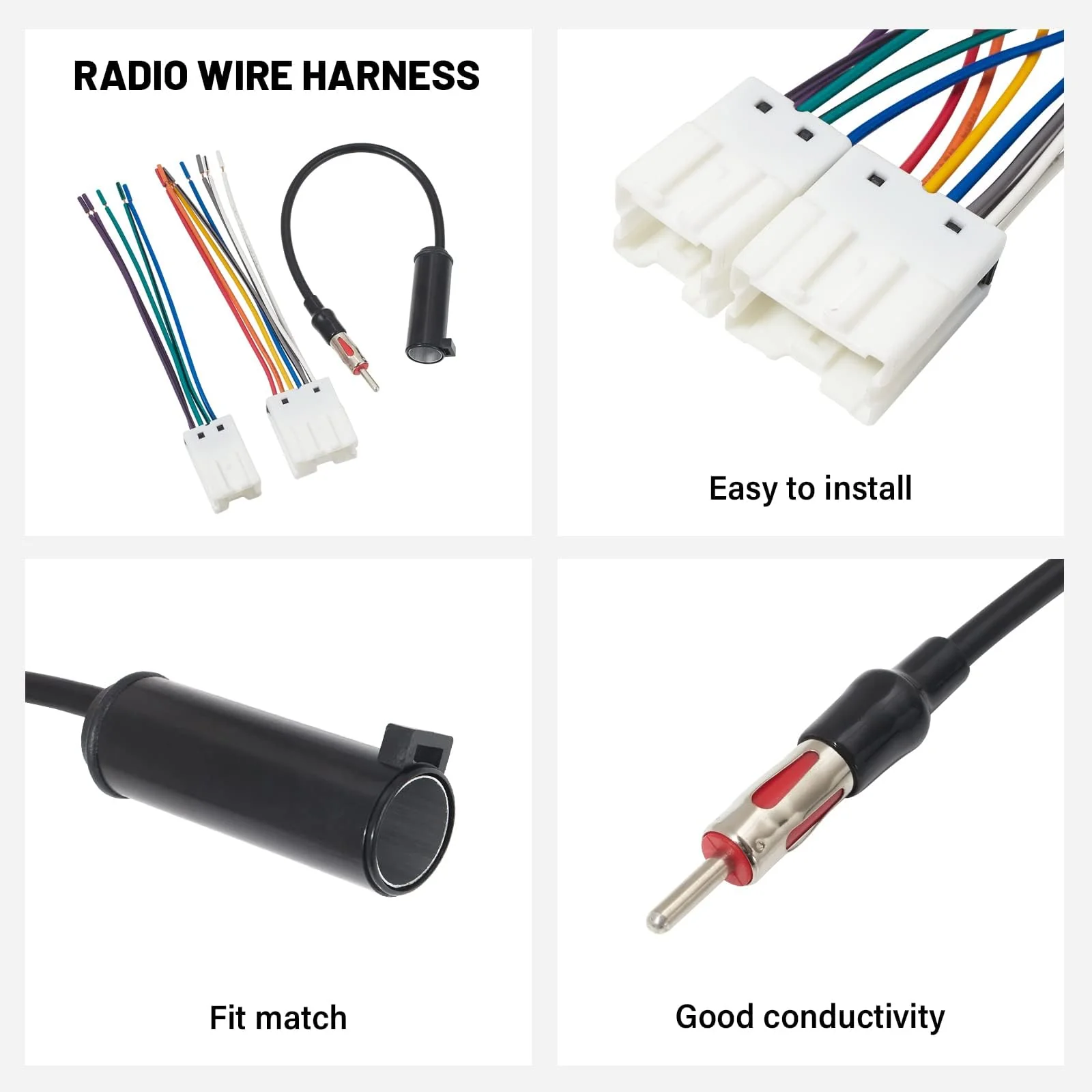 RED WOLF Radio Wiring Harness w/Antenna Adapter Compatible with Nissan 1998-2012 Frontier Pathfinder Titan, for Infiniti 1990-2008 G2/QX4 Install Aftermarket Stereo CD Receiver Cable Connector Kit - Image 2