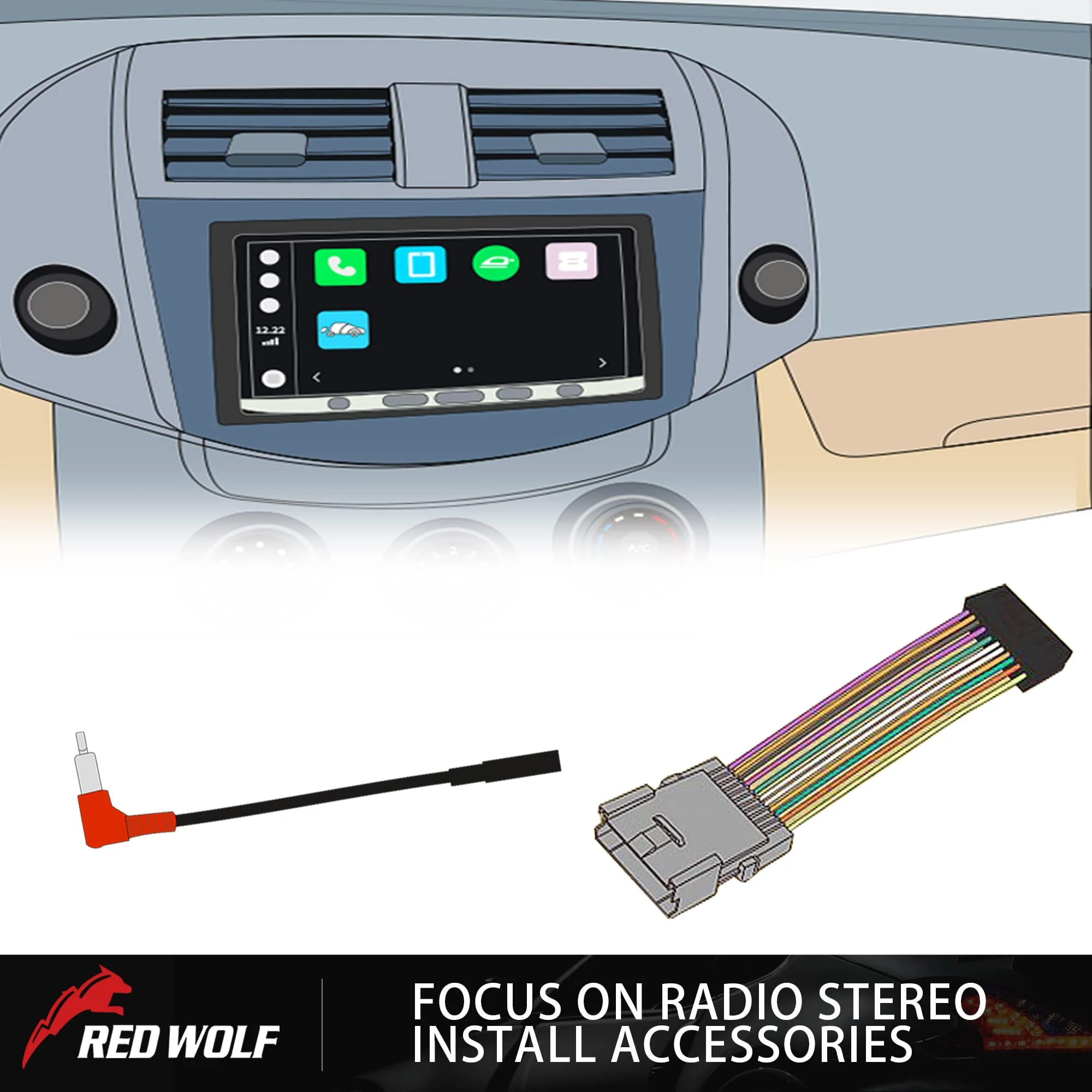 RED WOLF Stereo Harness w/Wire Connector Butt Amplifier Integration Fit for 1986-2000 Ford Mustang Explorer F150/250, Lincoln Town, Mercury Radio Connector Adapter Premium Mach Sound System - Image 6
