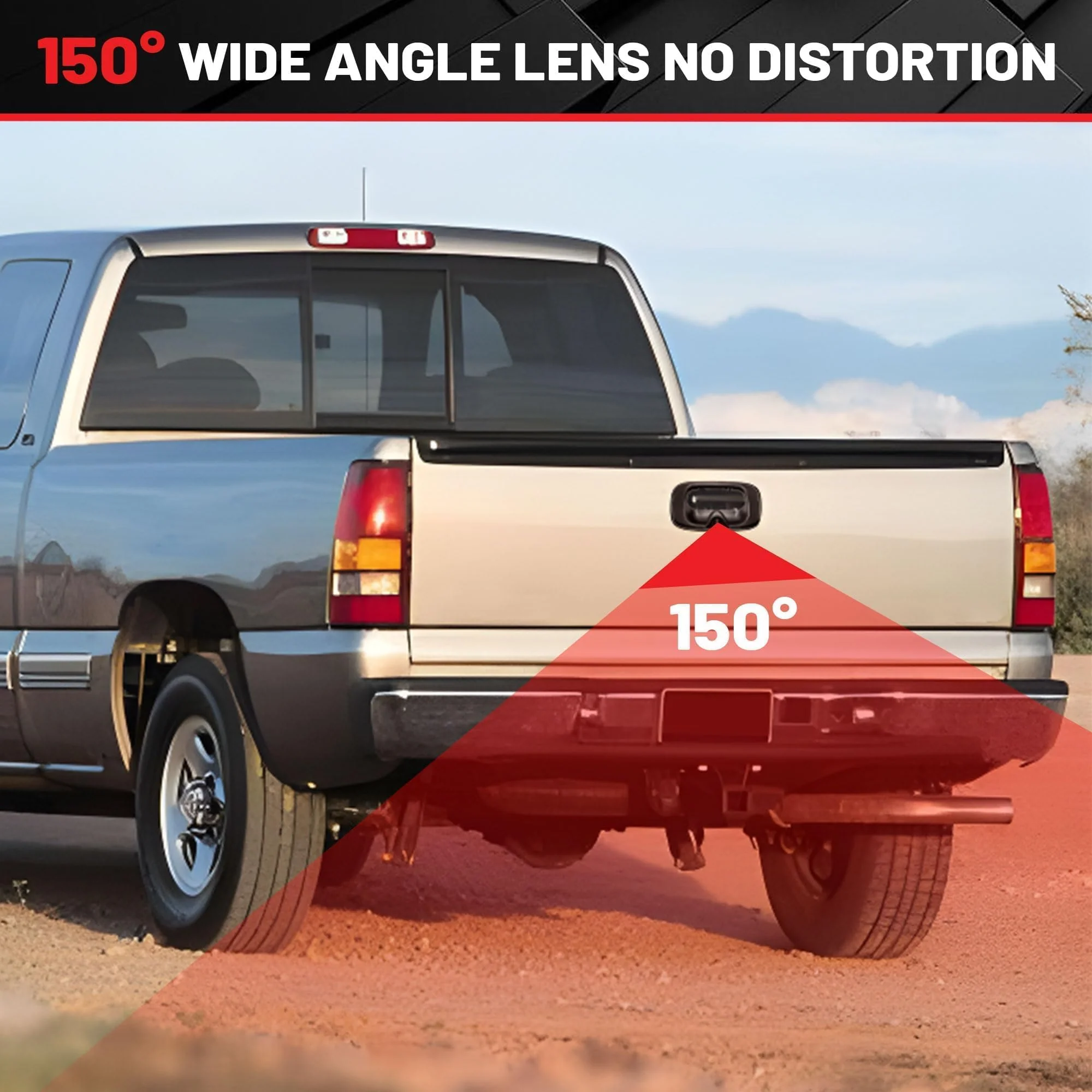 RED WOLF Tailgate Handle Backup Camera Fit for 1999-2006 Chevrolet Chevy Silverado/GMC Sierra 1500 2500 3500HD Pickups Reverse Rear View Backup Camera, Waterproof Guideline w/12V Power Cable RCA Plug - Image 5