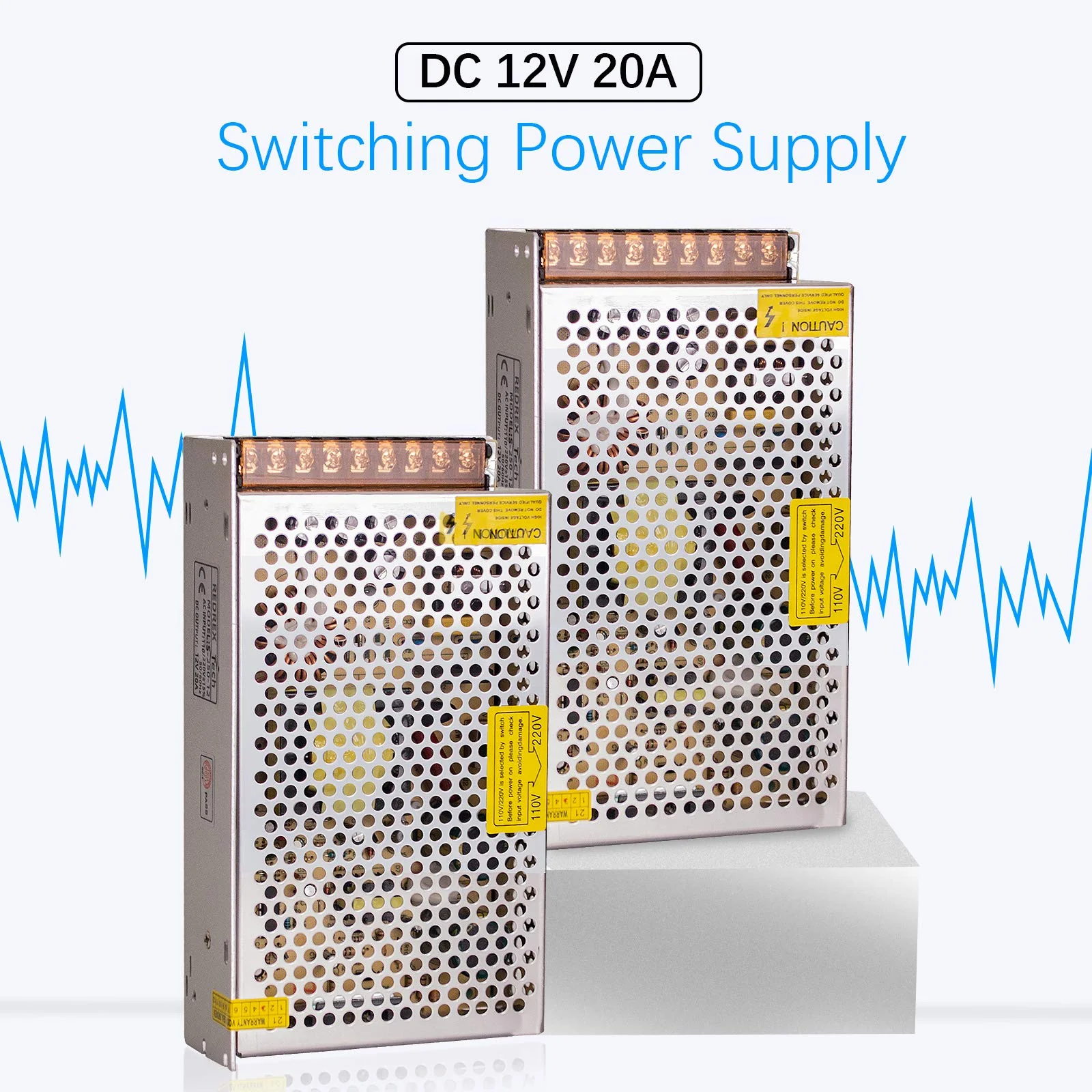 Redrex 12V 20A Power Supply 240W AC DC Adapter Universal Regulated Transformer Switch for 3D Printers LED Strip Lights CCTV Computer Project Security System - Image 6