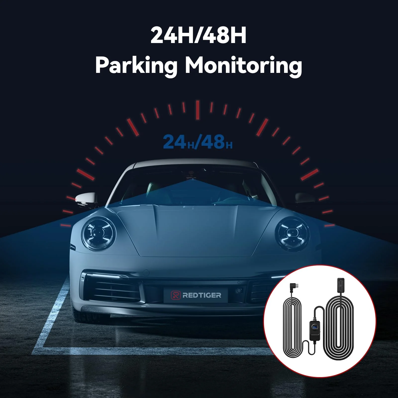 REDTIGER Dash Cam OBD Hardwire Kit with USB C Port,12V-24V to 5V, Low Voltage Protection for 24H Parking Mode,Suitable Series Dash Cam - Image 2