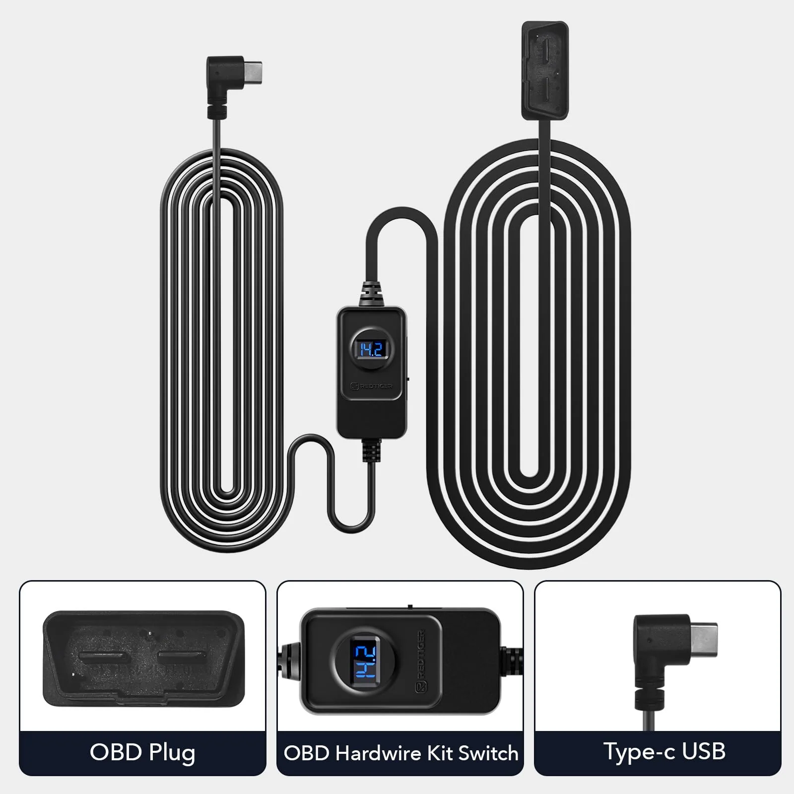 REDTIGER Dash Cam OBD Hardwire Kit with USB C Port,12V-24V to 5V, Low Voltage Protection for 24H Parking Mode,Suitable Series Dash Cam - Image 5