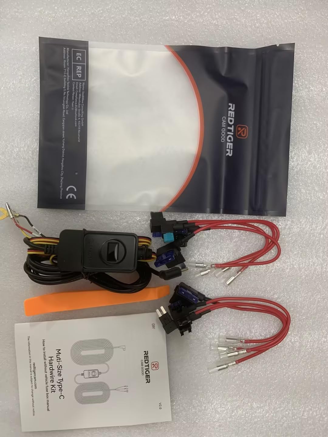 REDTIGER F7N Dash Cam Hardwire Kit USB C Port, Dashboard Camera Car Charger Cable Kit 12V- 24V to 5V w/Fuse Kit, Low Voltage Protection for Dash Cam Double-4 Fuses - Image 6