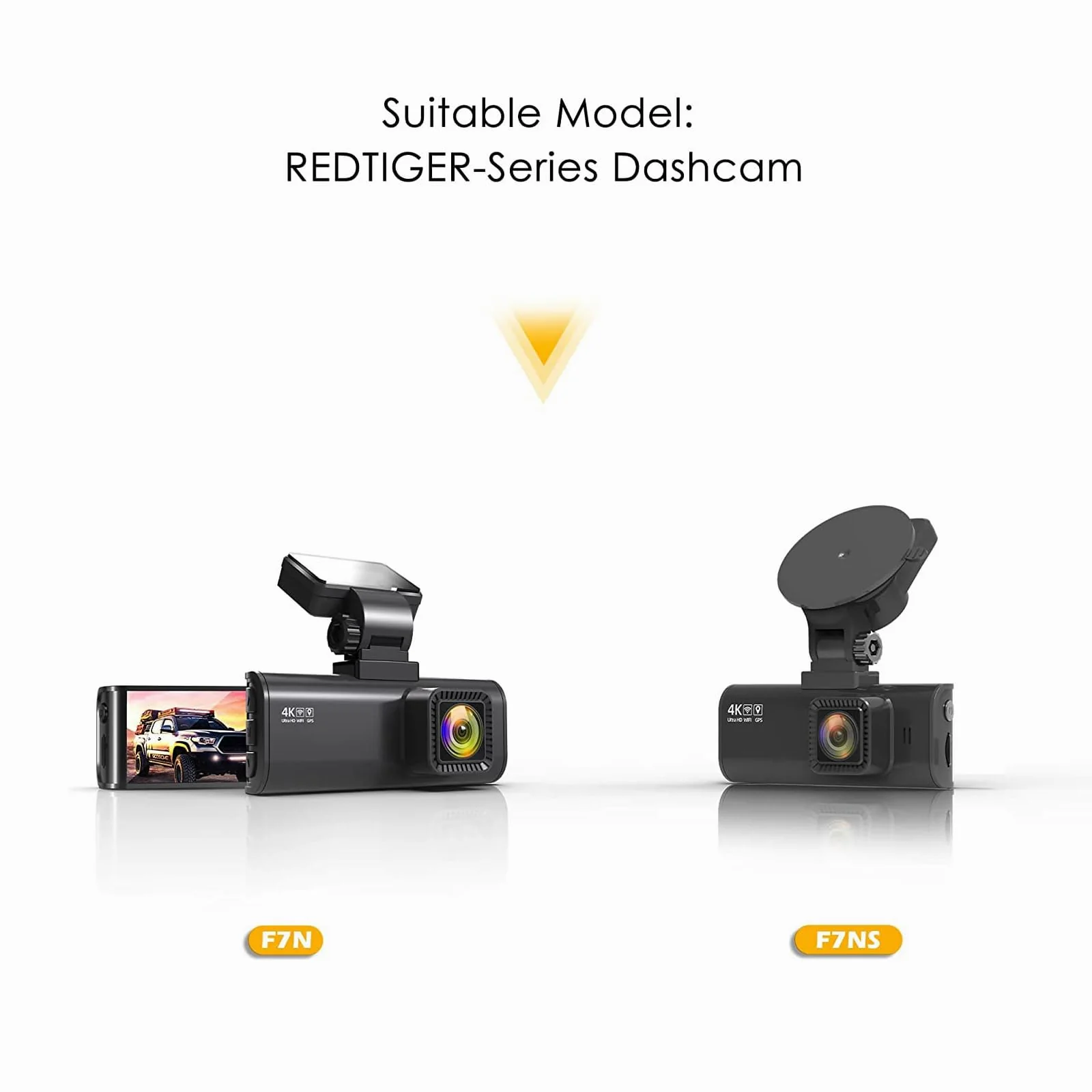 REDTIGER Suction Mount for F7N Series Dash Cam,Built-in GPS Module,Easy Install,180° Rotatable,Includes Adhesive Pads and Electrostatic Stickers - Image 3