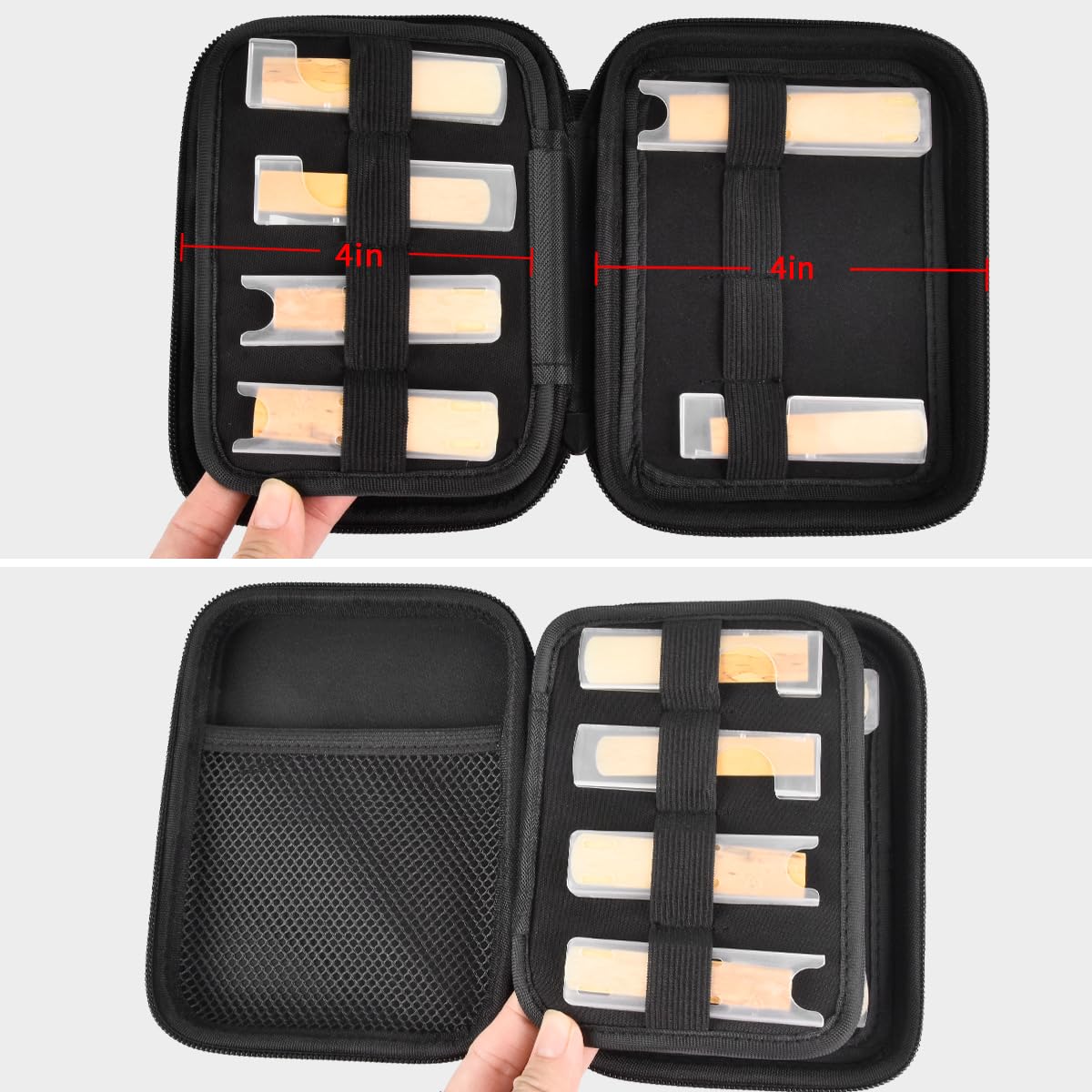 Reeds Case Compatible with Vandoren/for D'Addario Woodwinds/for Sovvid/for Glory Saxophone Clarinet Reeds. Storage Holder for 12 pcs Reed and Humidity Pack (Box Only) -Black Inner Black inner - Image 4