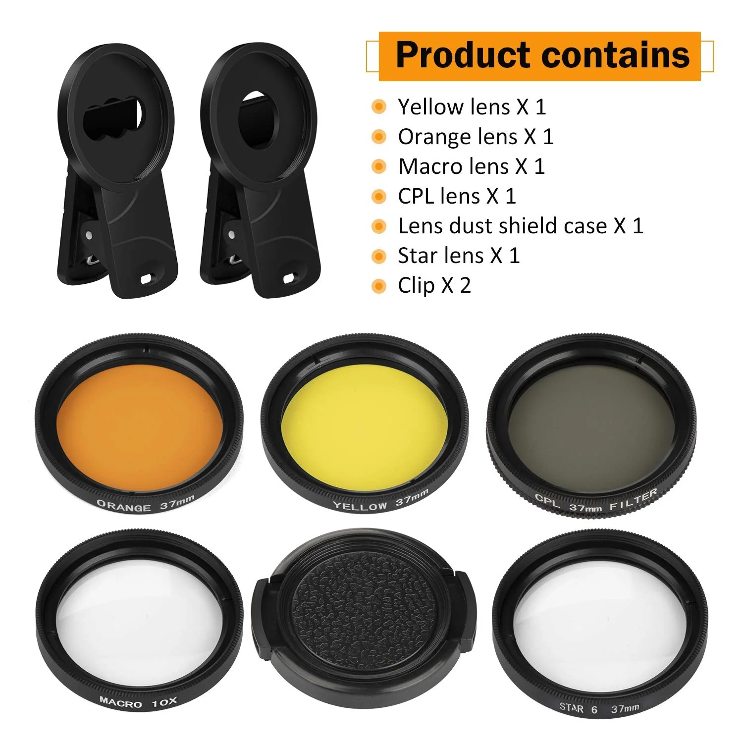 Reef Coral Lens Phone Kits 5 Lenses Kit 1 Dust Shield Case 2 Lens Clips - Image 2